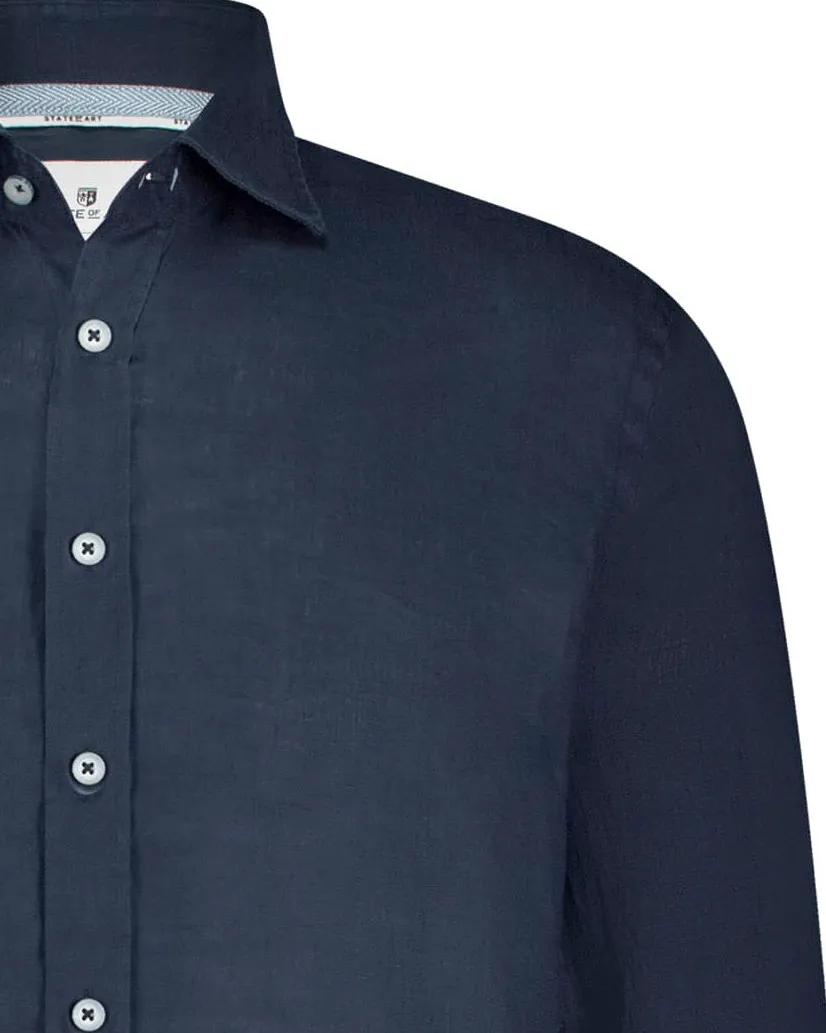 State of Art Casual Overhemd LM Donker blauw 101794-001-4XL