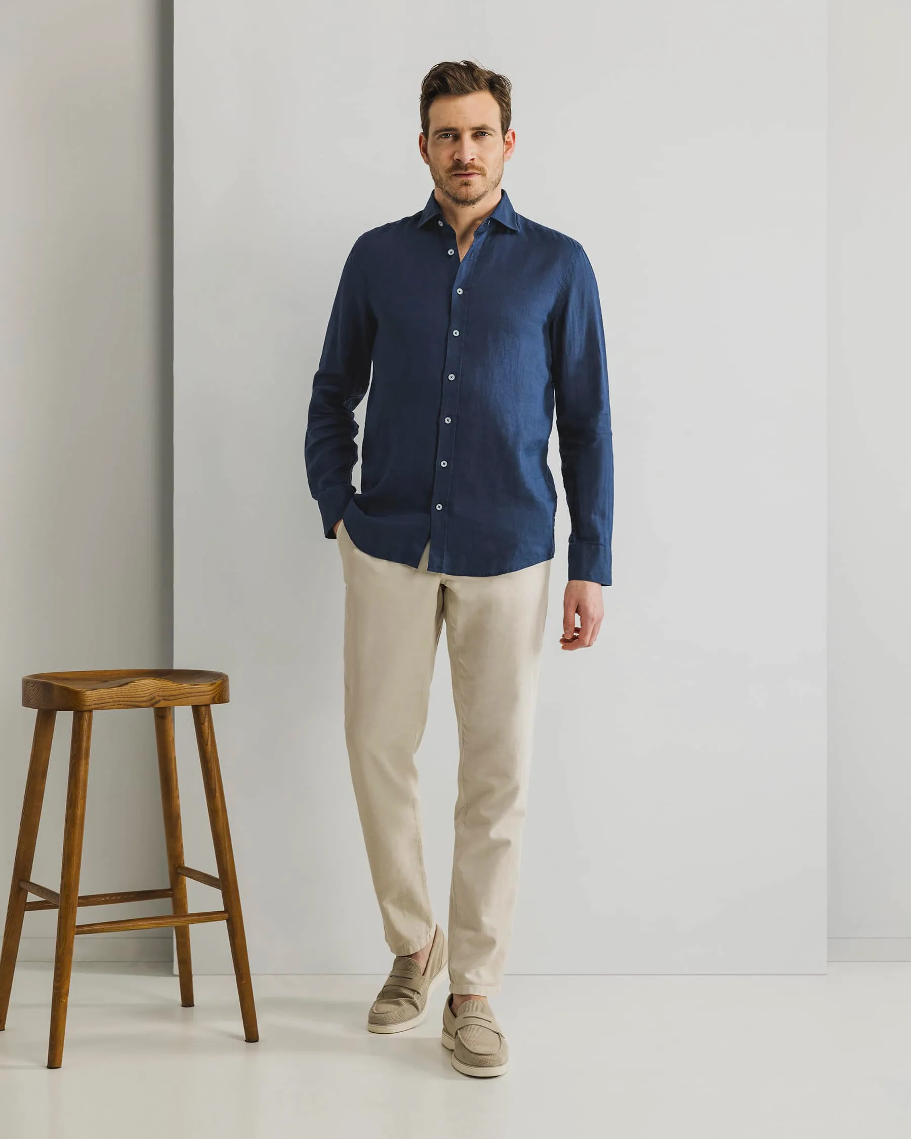 State of Art Casual Overhemd LM Donker blauw 101794-001-4XL