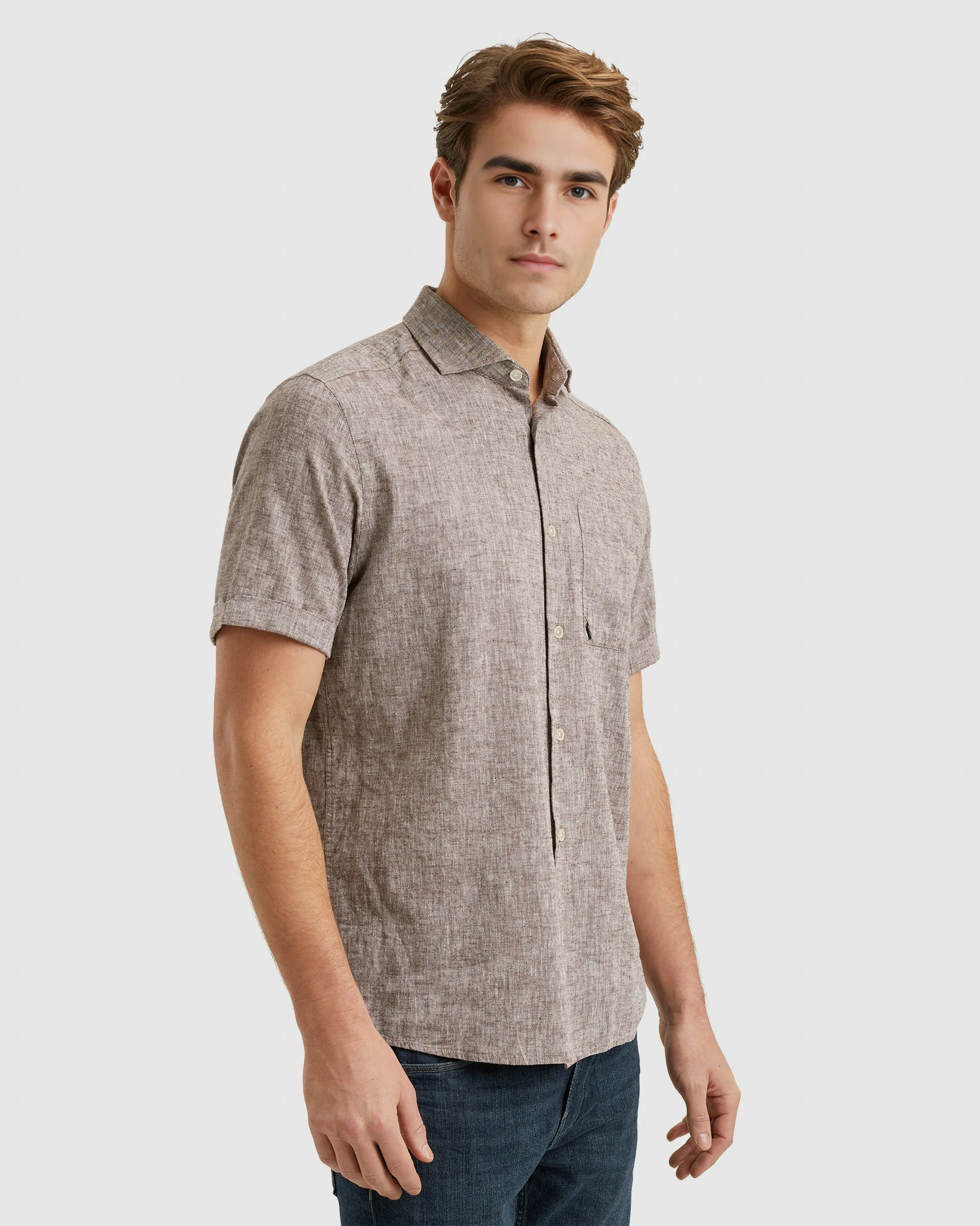 Vanguard Casual Overhemd KM Bruin 101907-001-L