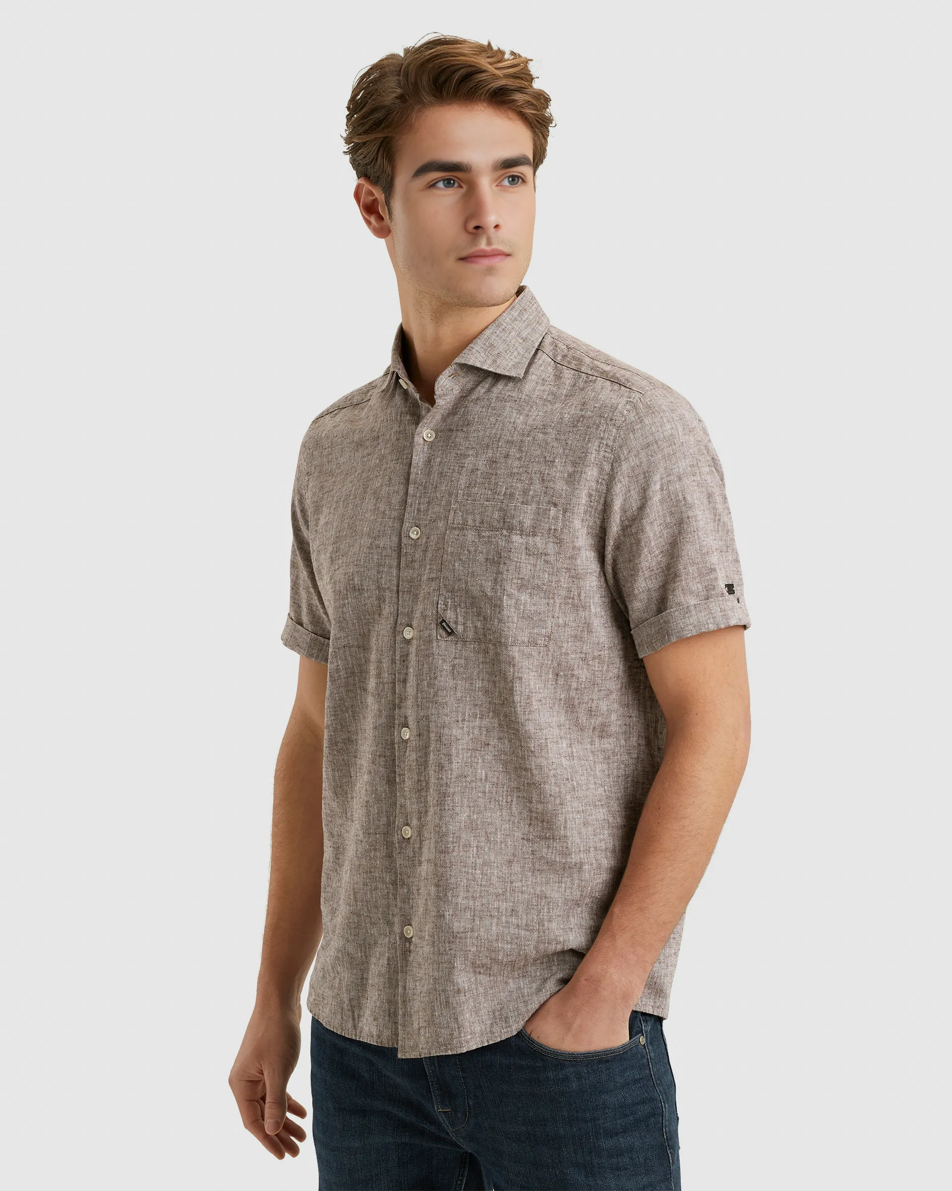 Vanguard Casual Overhemd KM Bruin 101907-001-L