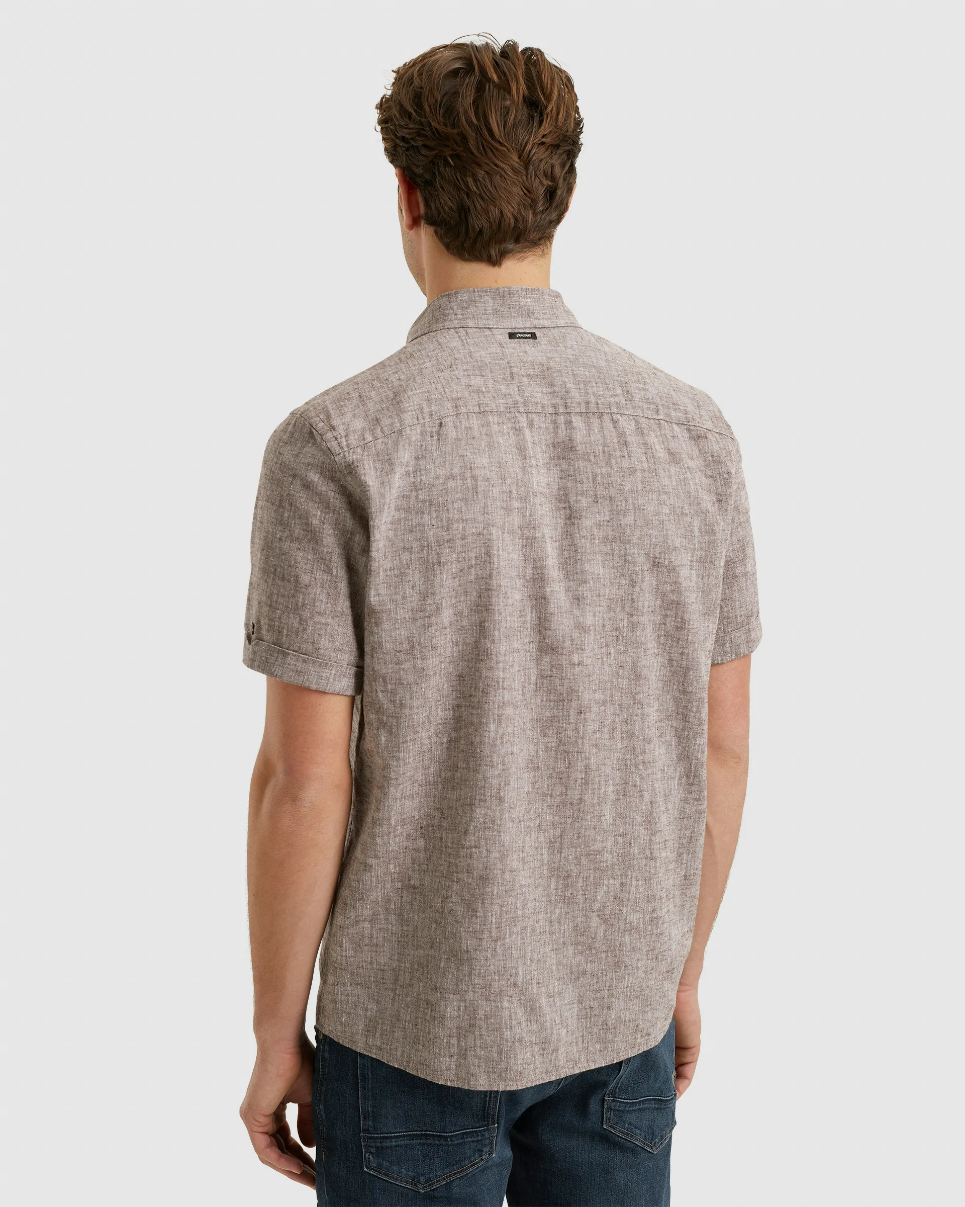 Vanguard Casual Overhemd KM Bruin 101907-001-L