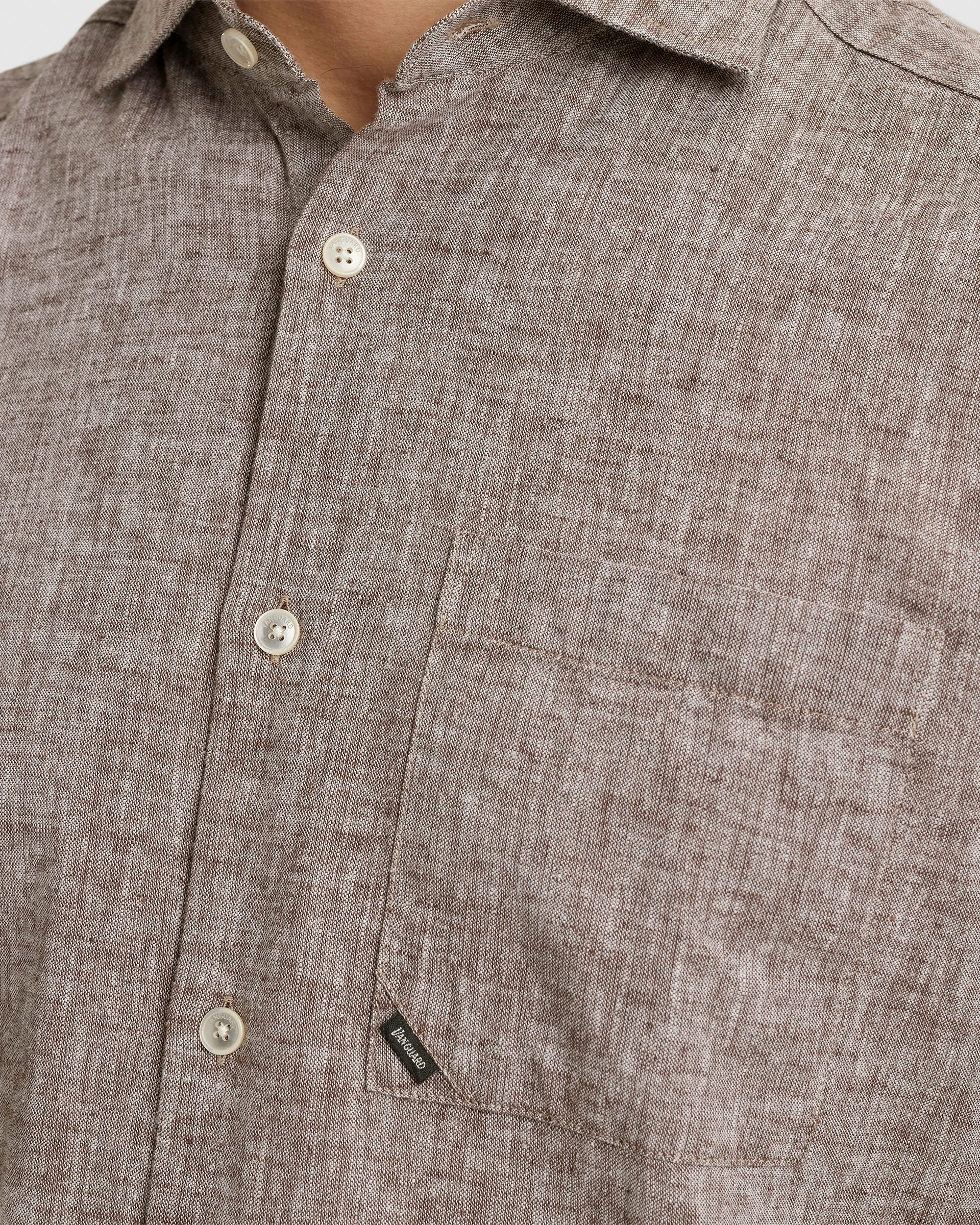 Vanguard Casual Overhemd KM Bruin 101907-001-L