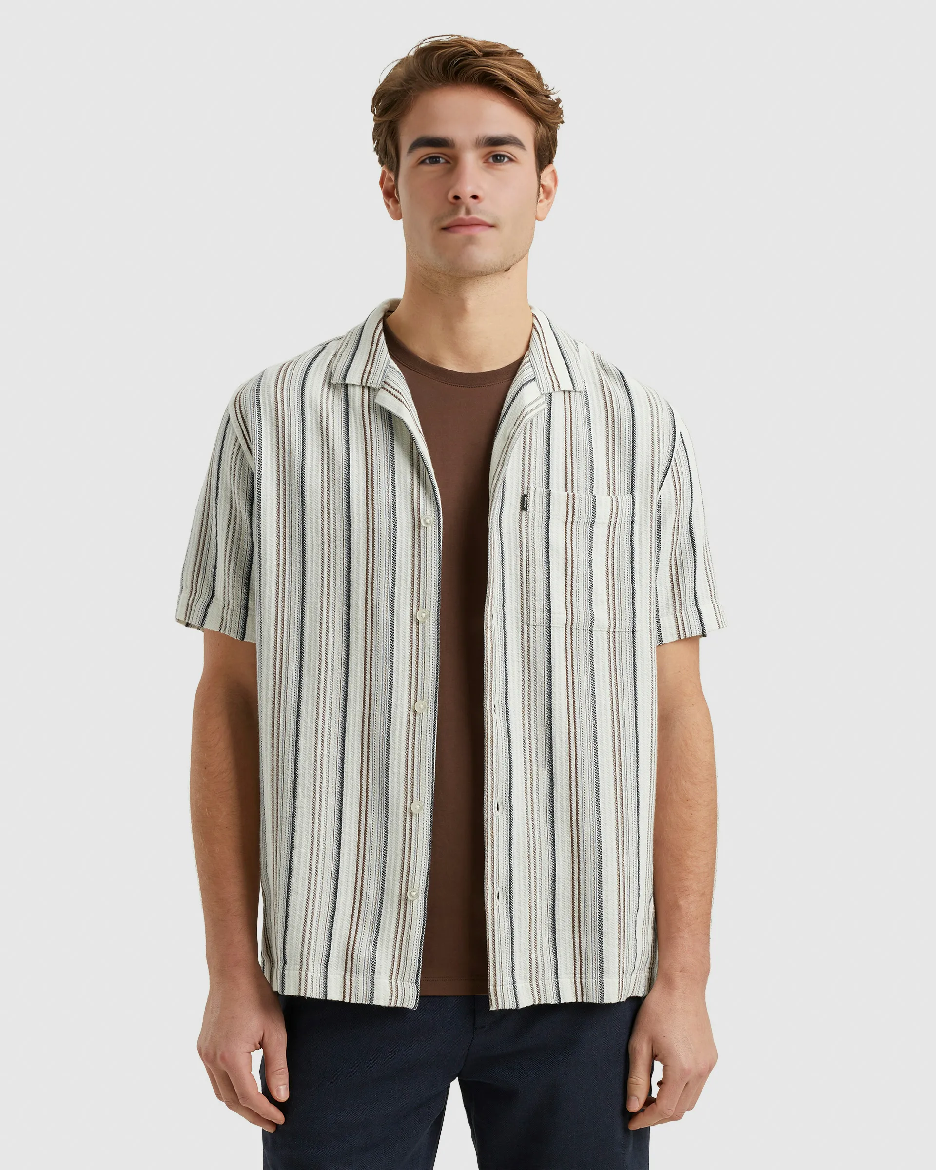 Vanguard Casual Overhemd KM Ecru 101908-001-L