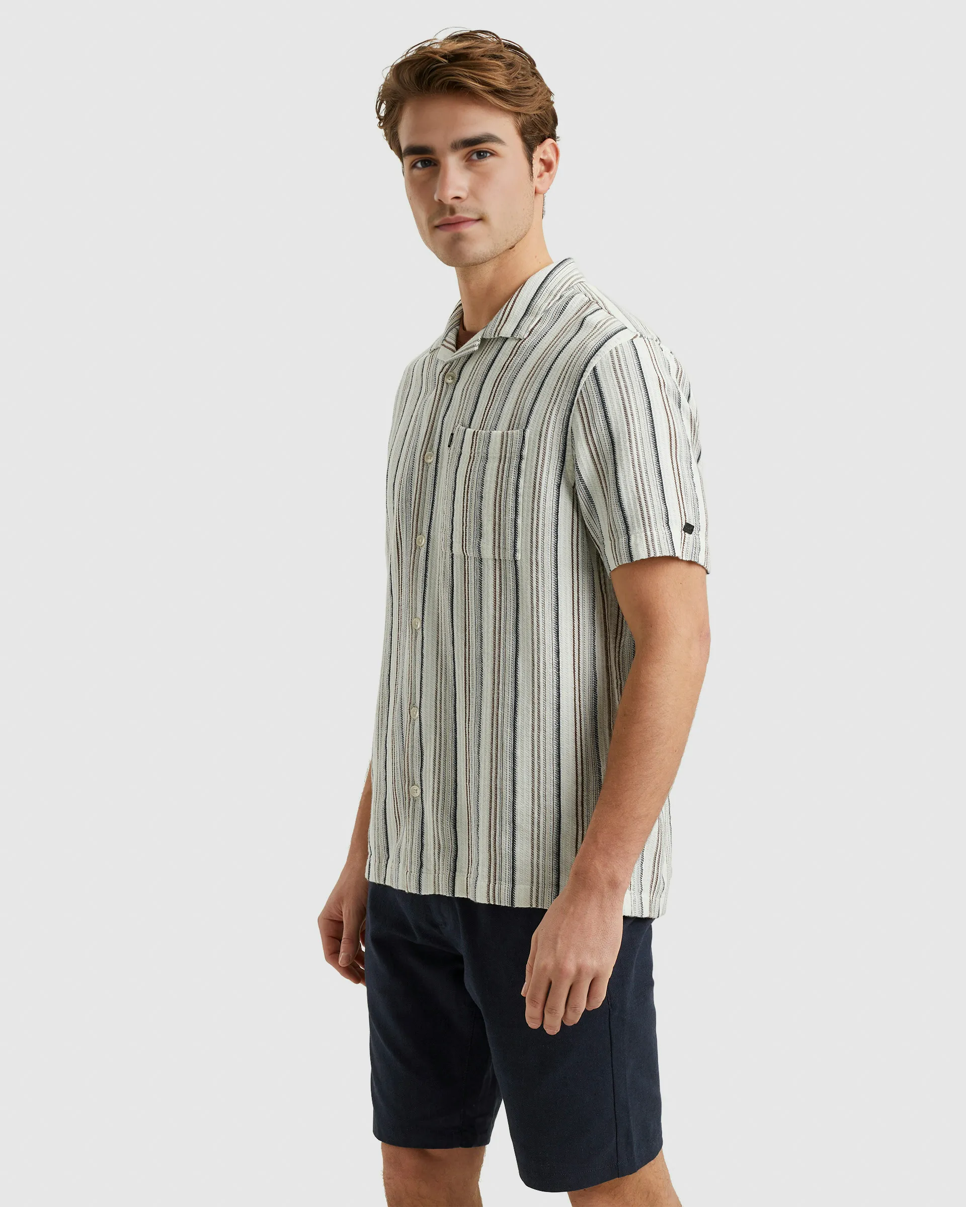 Vanguard Casual Overhemd KM Ecru 101908-001-L