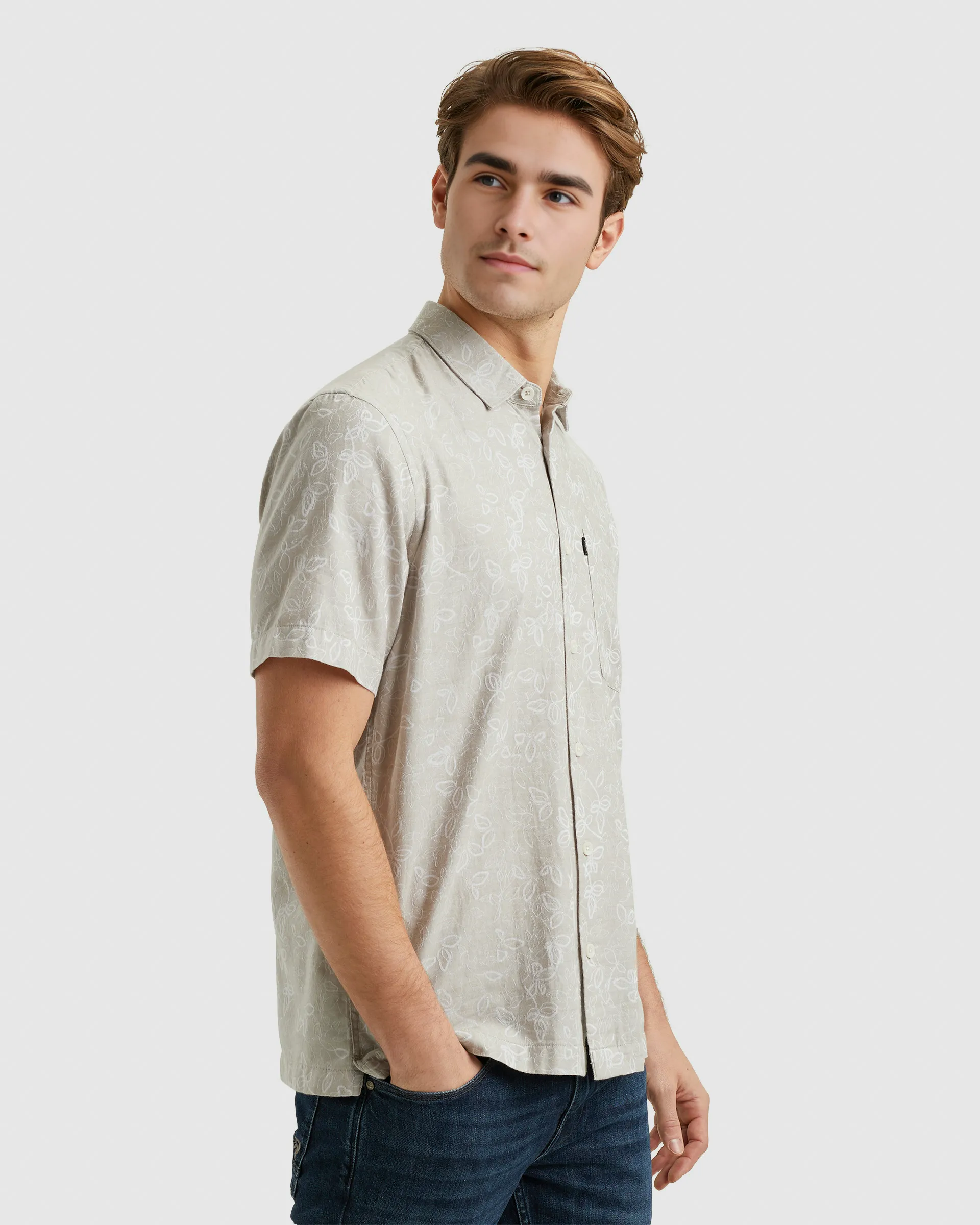 Vanguard Casual Overhemd KM Zilver 101909-001-L