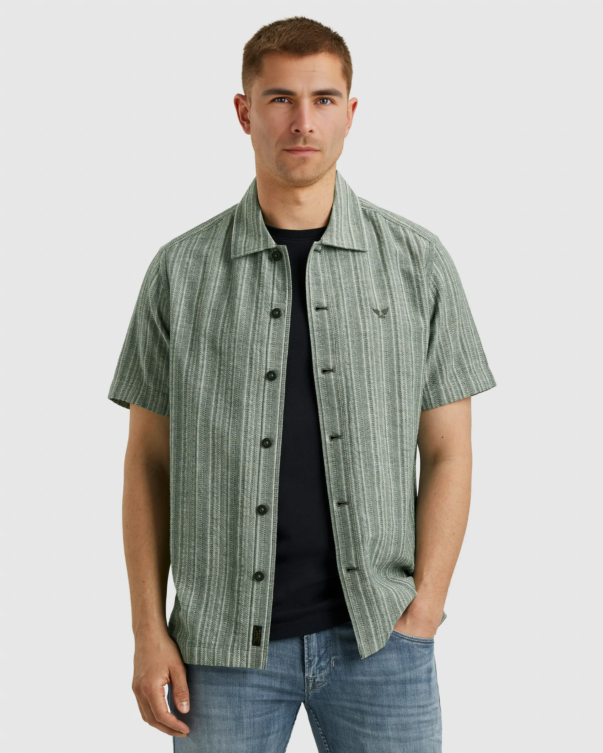 PME Legend Casual Overhemd KM Antraciet 101922-001-L