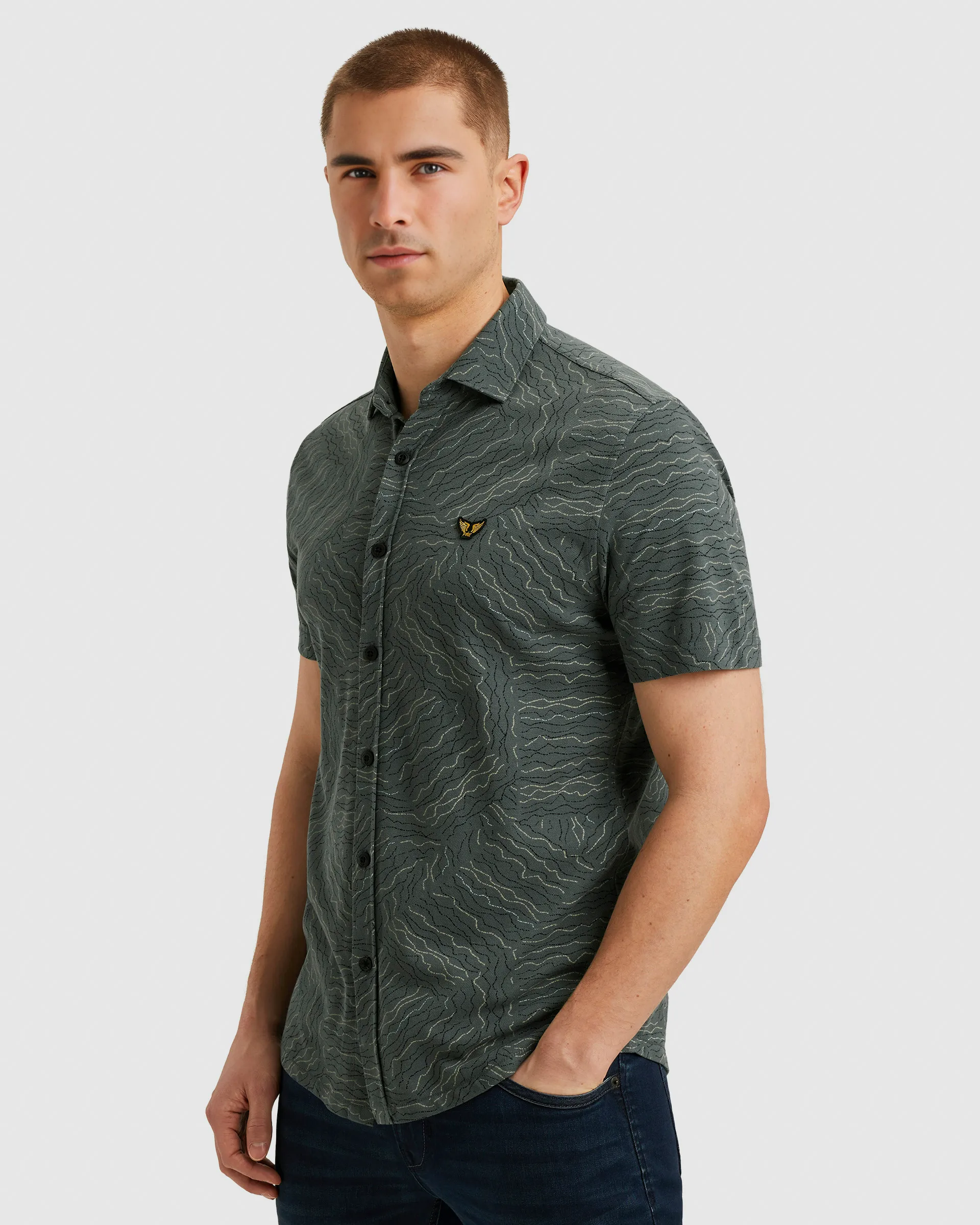 PME Legend Casual Overhemd KM Antraciet 101926-001-L