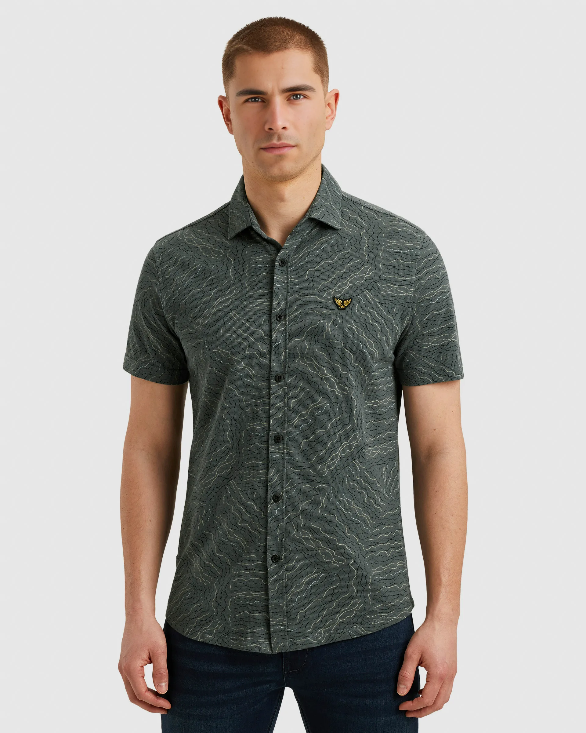 PME Legend Casual Overhemd KM Antraciet 101926-001-L