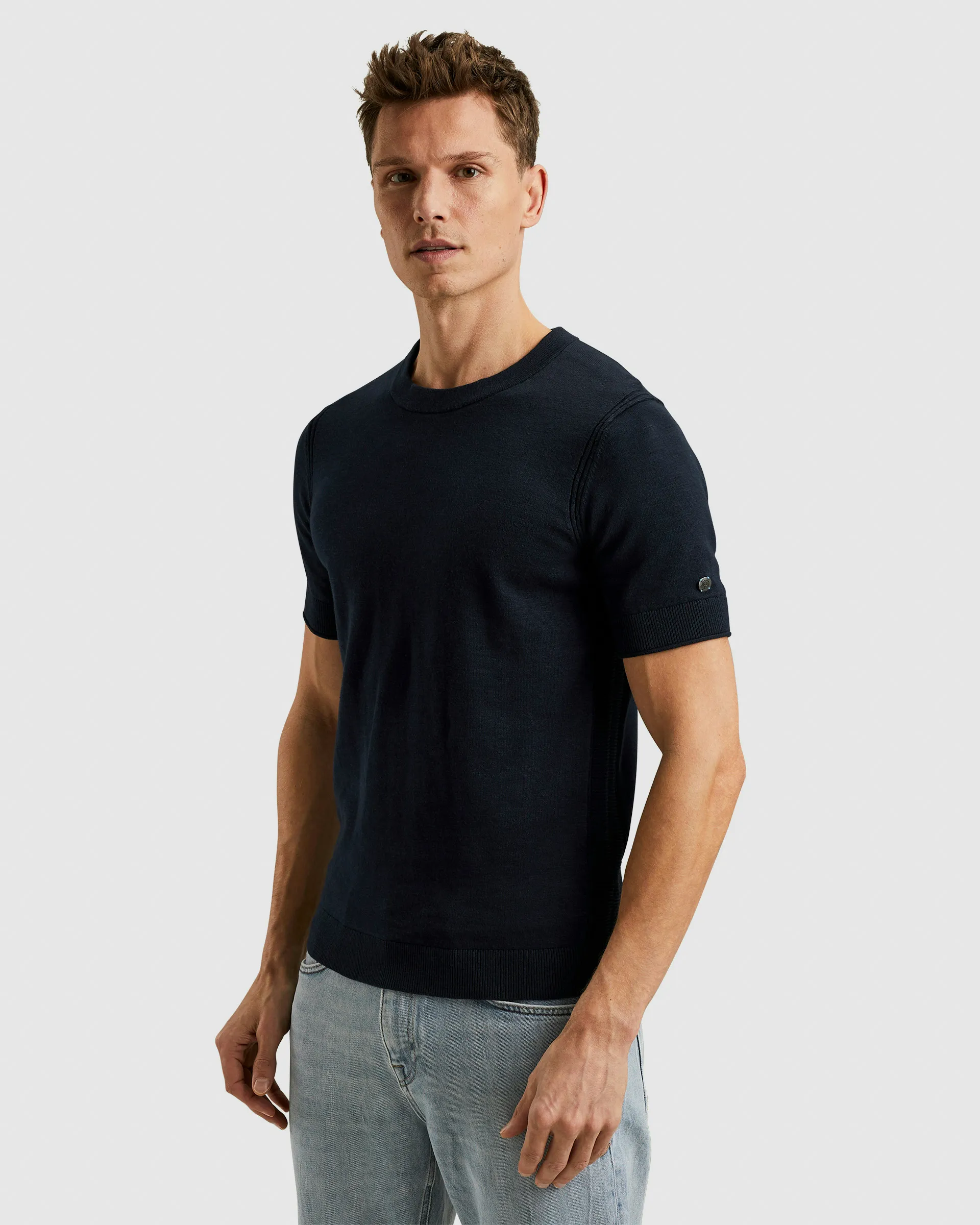 Cast Iron T-shirt KM Blauw 102003-001-L
