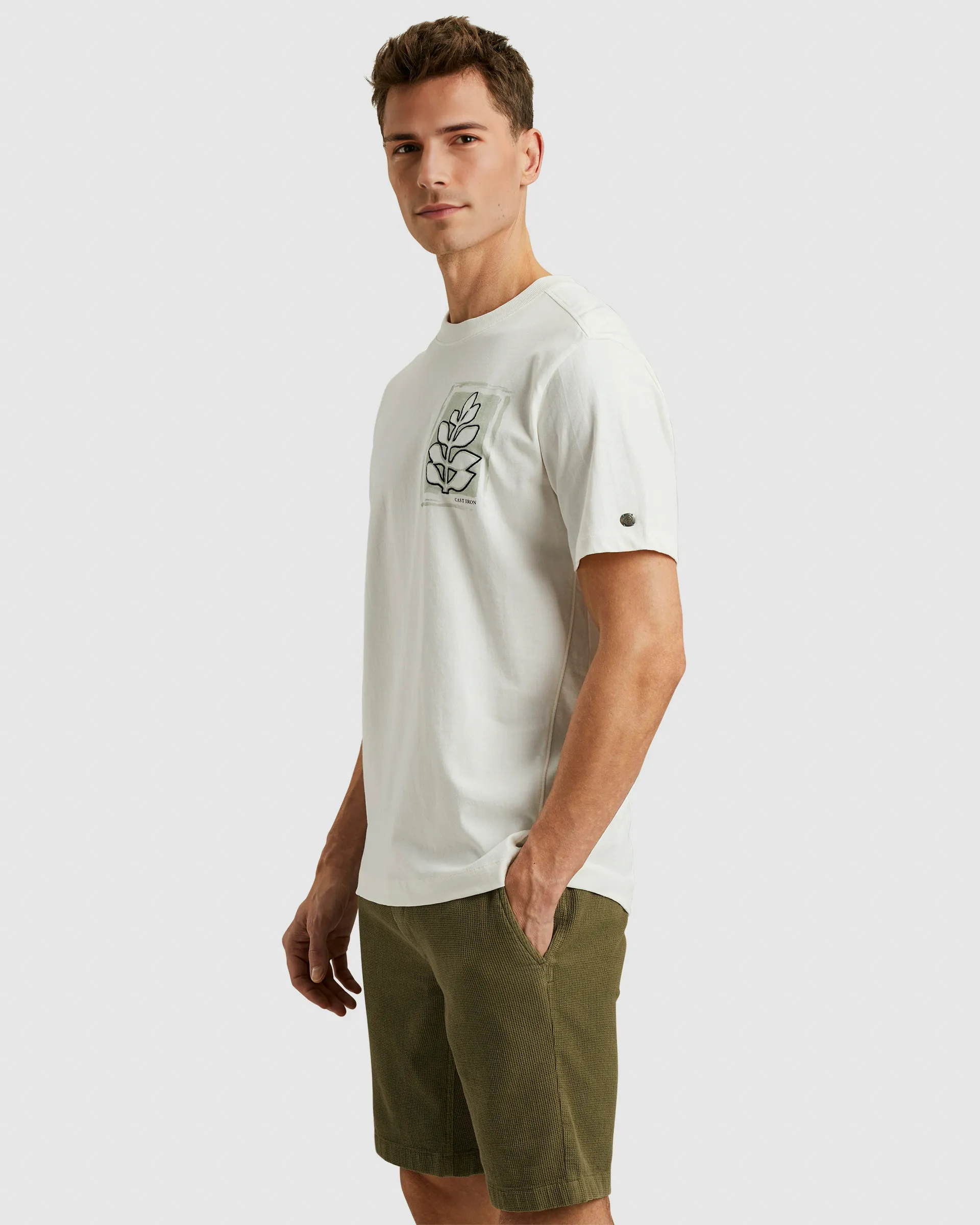 Cast Iron T-shirt KM Wit 102010-001-L