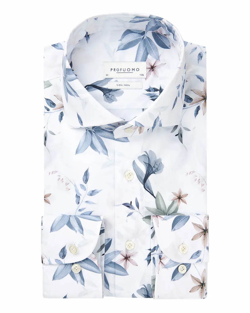 Profuomo Overhemd LM Blauw 102039-001-38