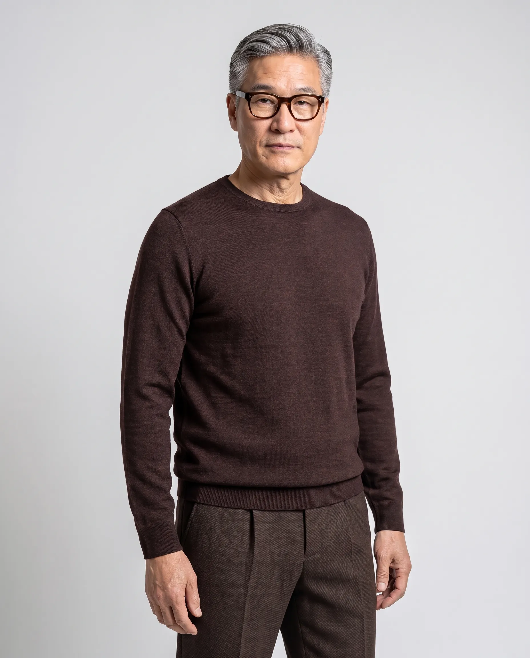 Recall Trui O-hals Dark Brown melange 102090-009-L