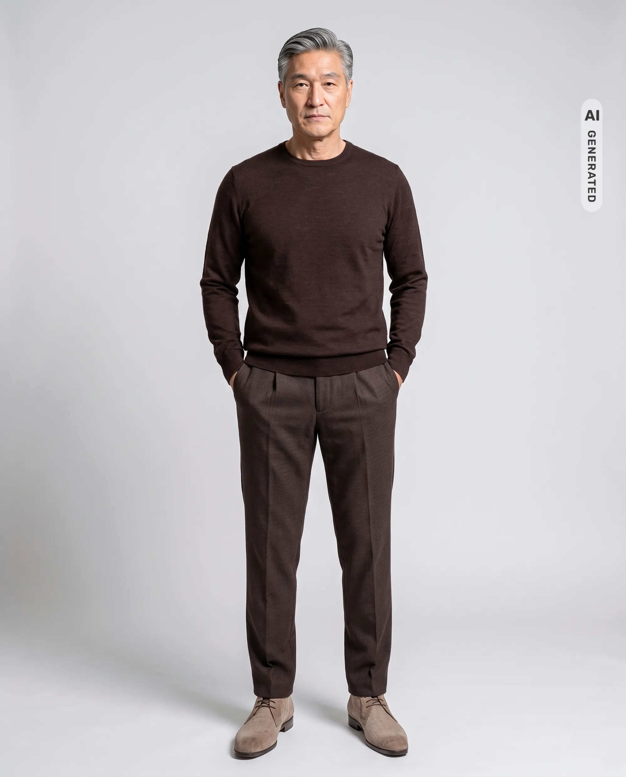 Recall Trui O-hals Dark Brown melange 102090-009-L