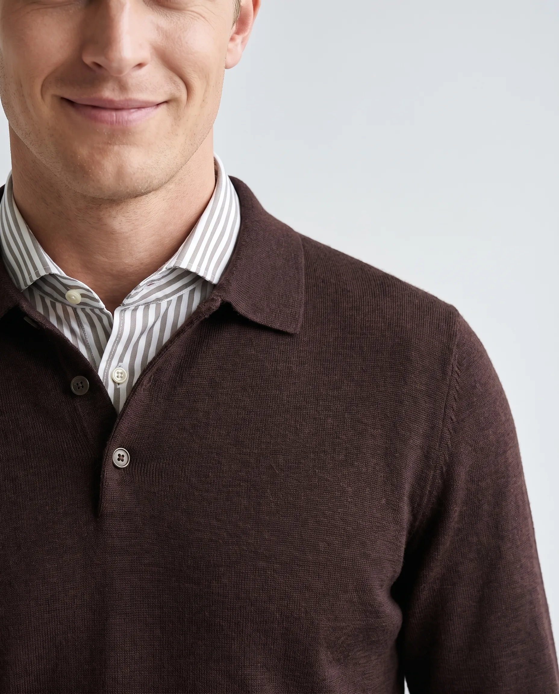 Recall Polo Dark Brown melange 102091-007-L