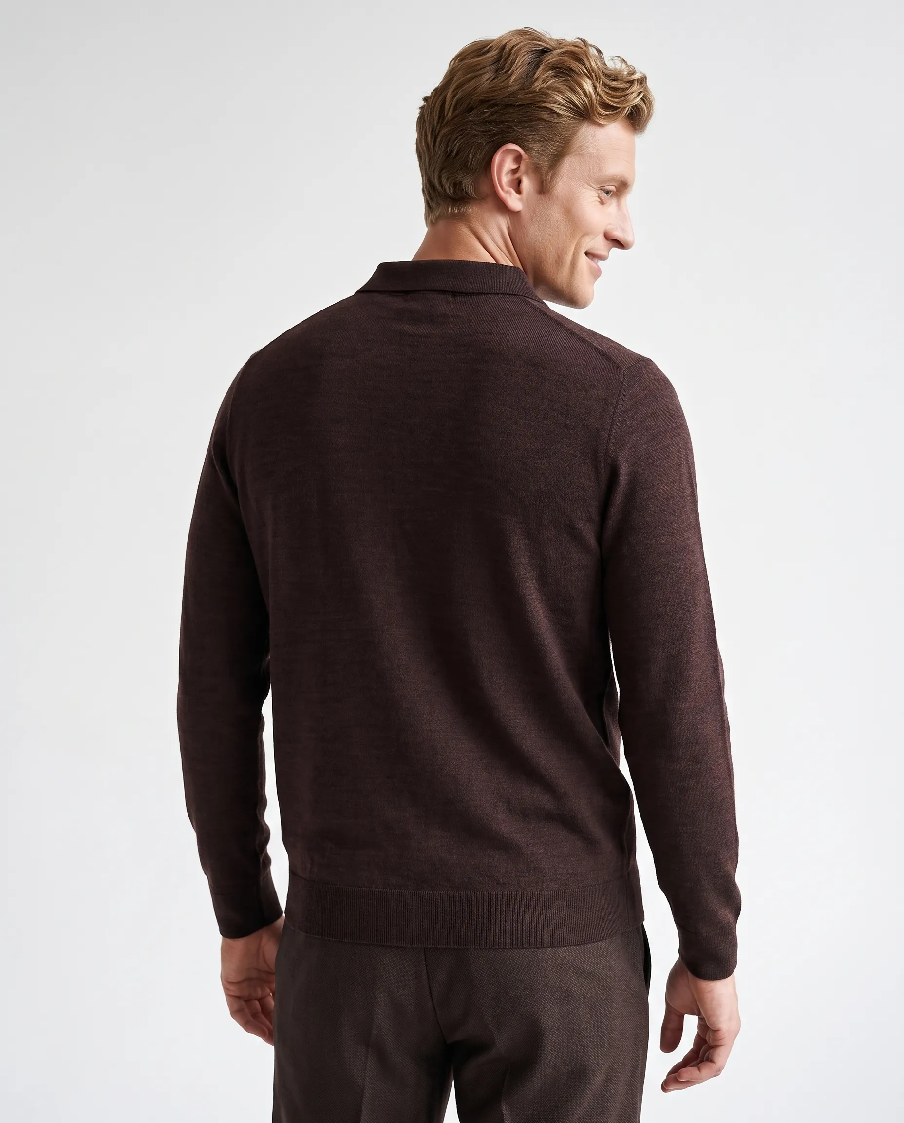 Recall Polo Dark Brown melange 102091-007-L