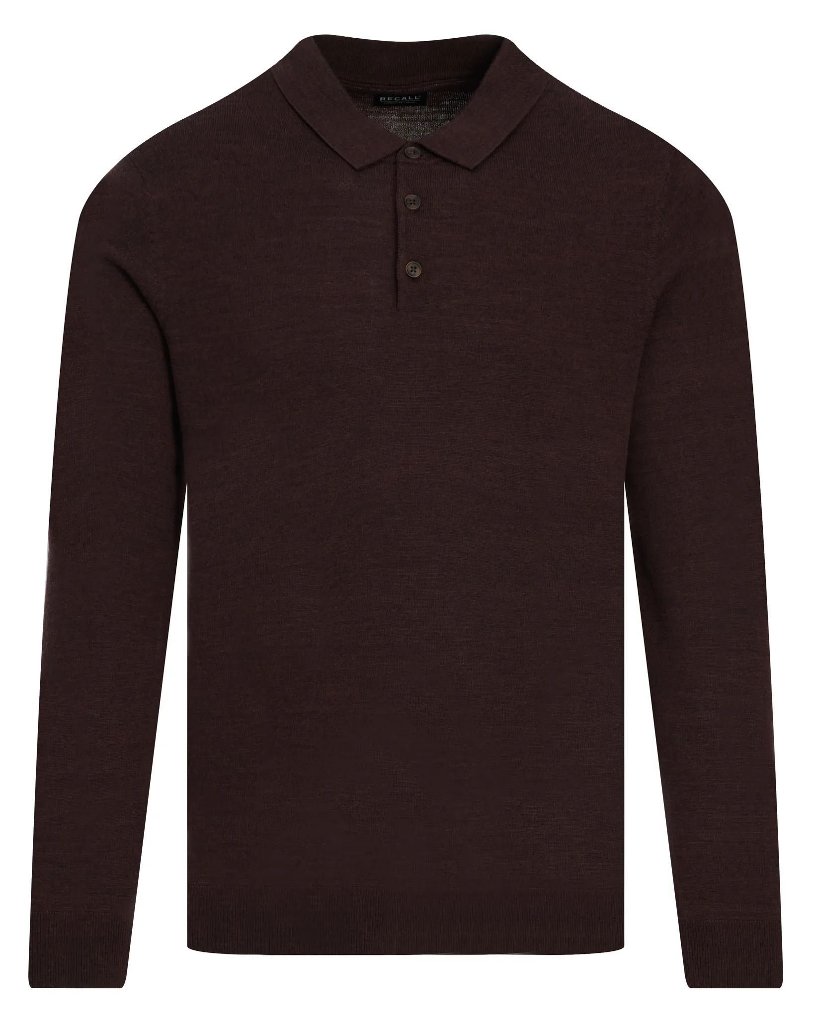 Recall Polo Lange mouw Dark Brown melange 102091-007-L