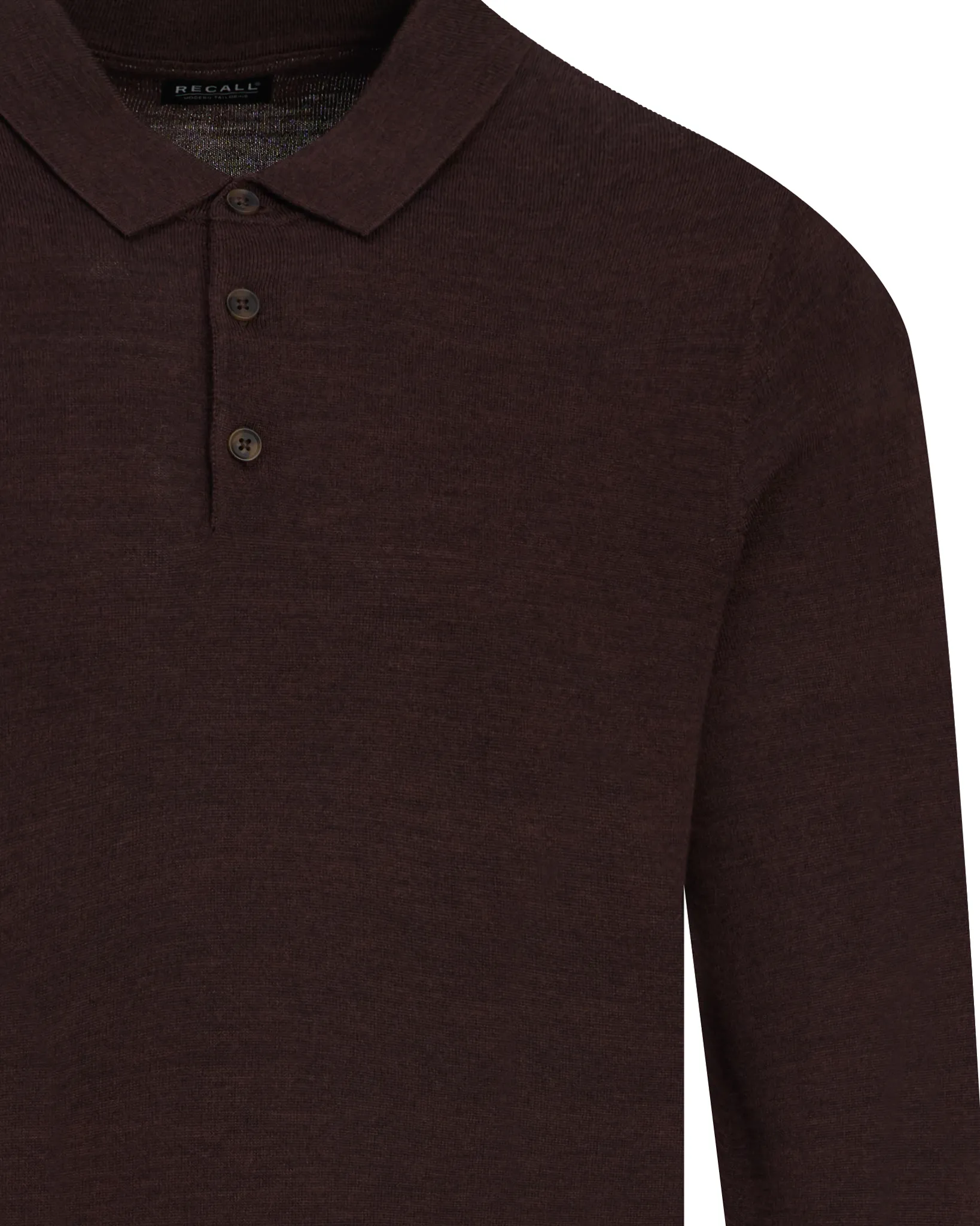 Recall Polo Lange mouw Dark Brown melange 102091-007-L