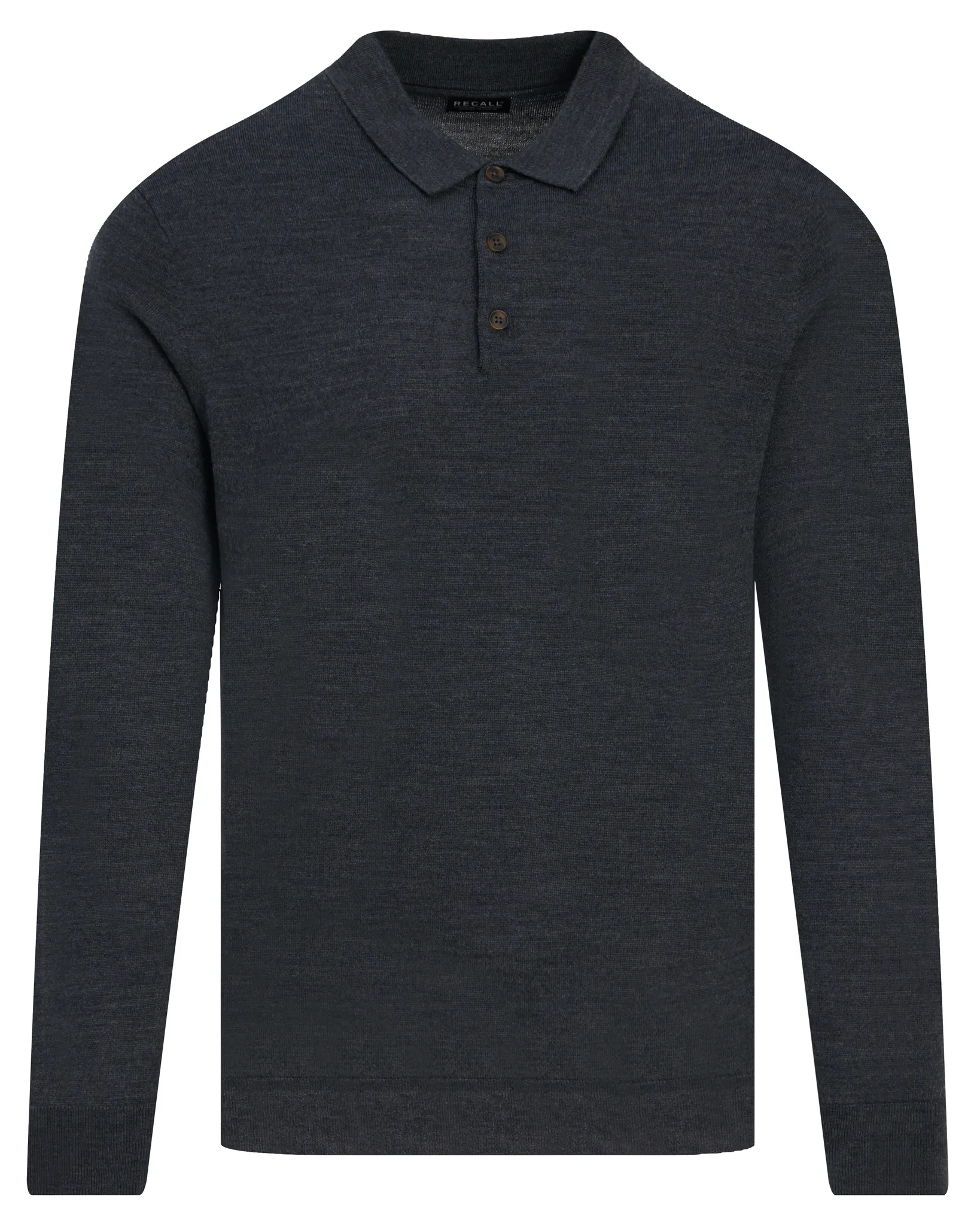 Recall Polo Lange mouw Dark Grey Melange 102091-008-L