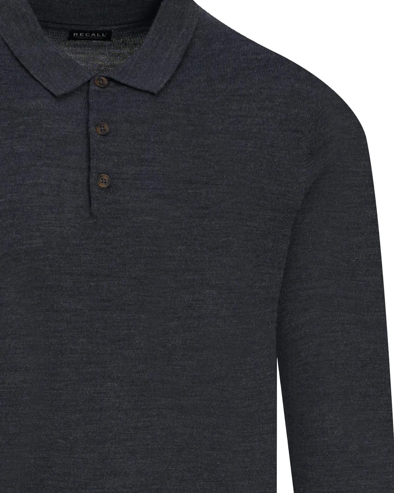 Recall Polo Lange mouw Dark Grey Melange 102091-008-L