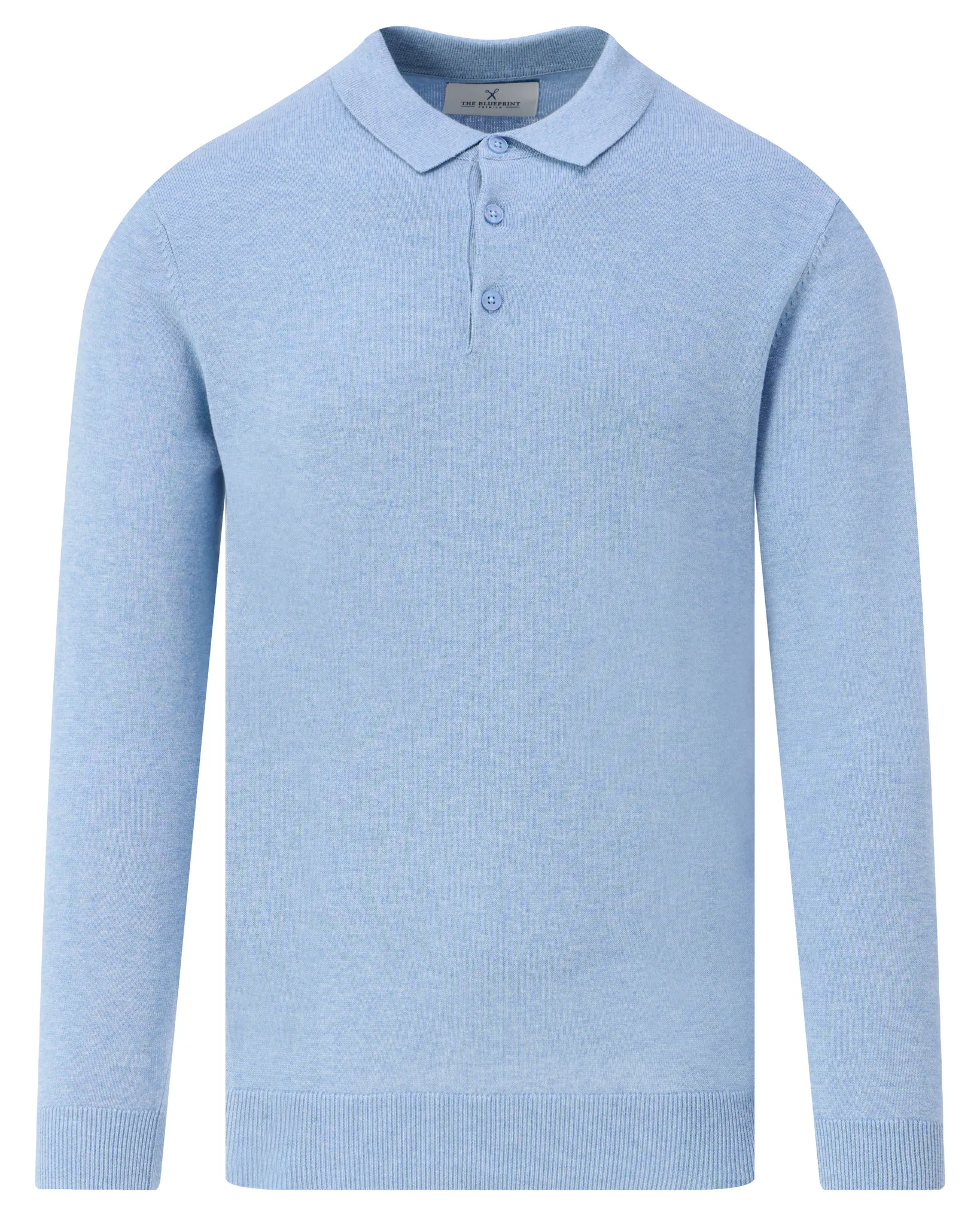 The BLUEPRINT Premium Polo Light Blue melange 102093-010-L