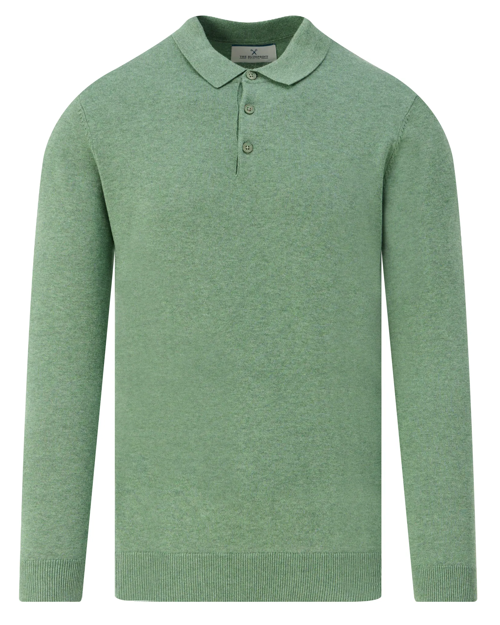 The BLUEPRINT Premium Polo Mistletoe green melange  102093-013-L