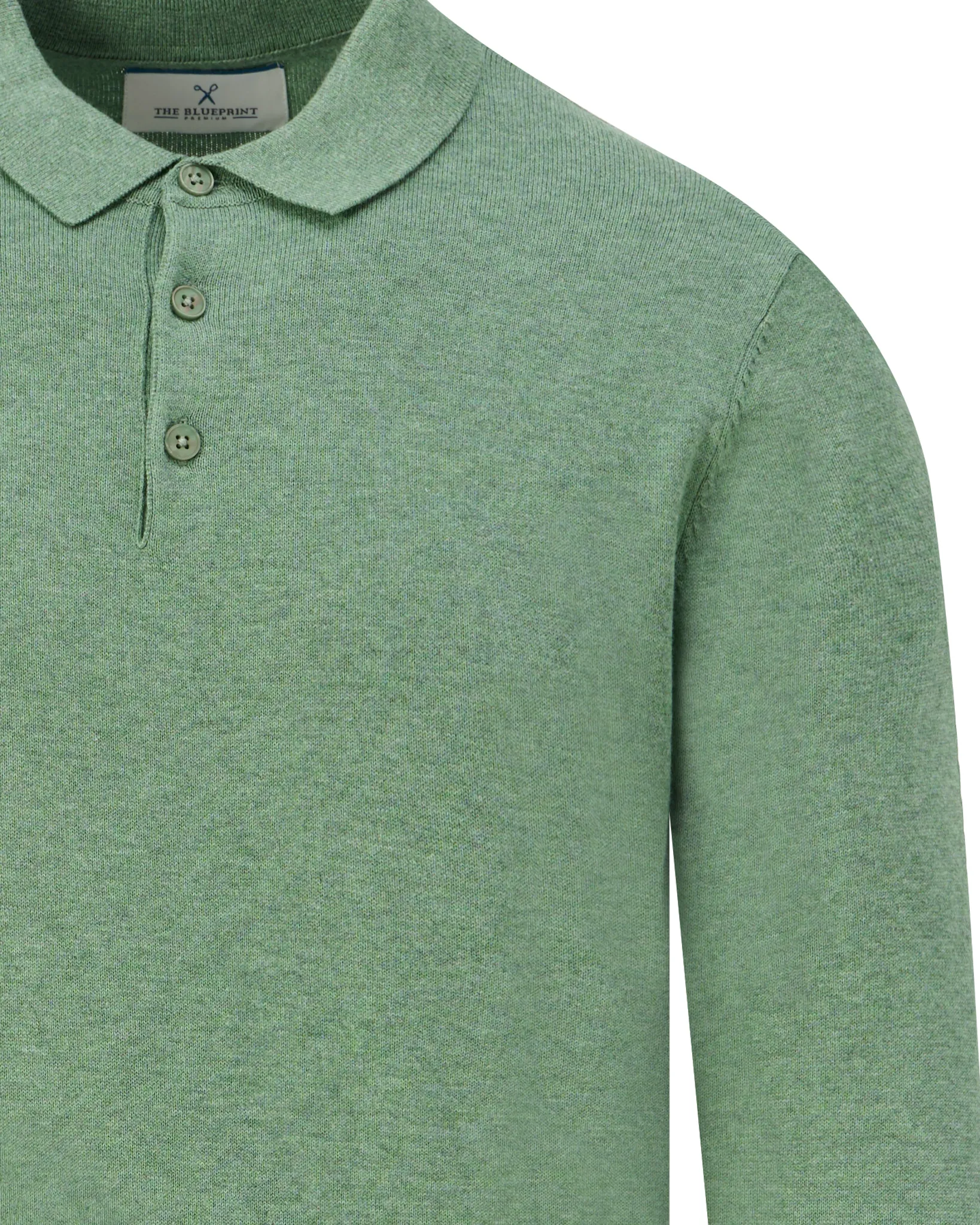 The BLUEPRINT Premium Polo Mistletoe green melange  102093-013-L