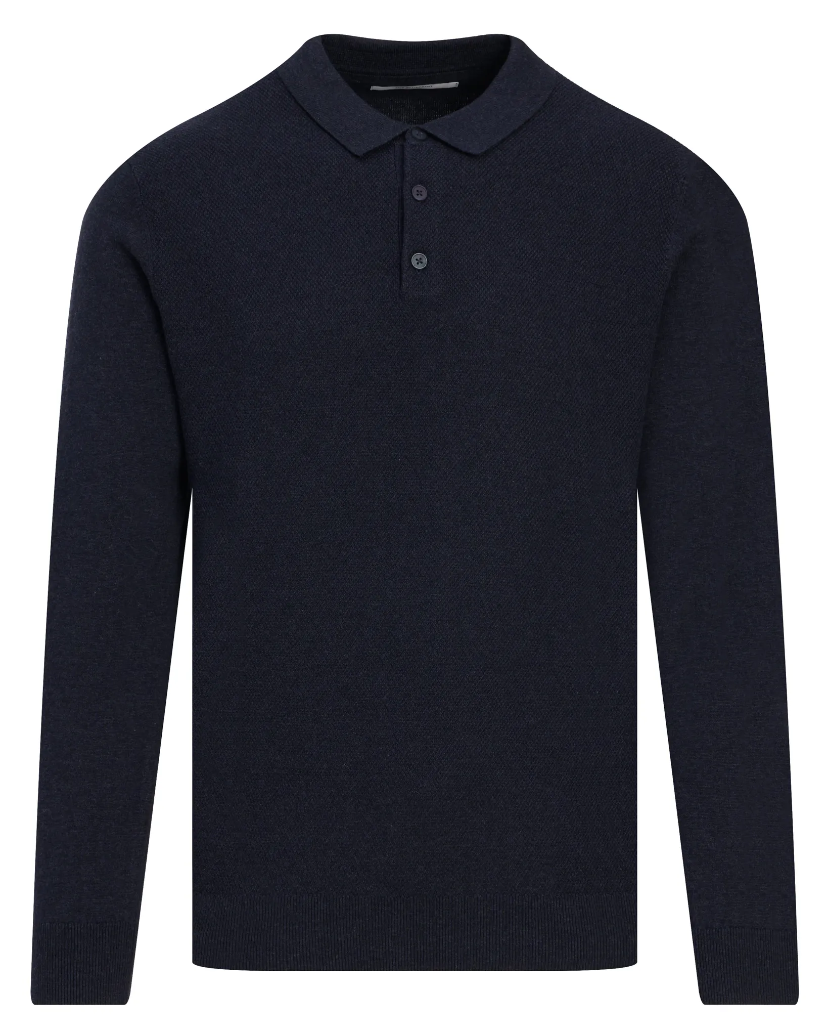 The BLUEPRINT Premium Polo Lange mouw Donkerblauw uni 102185-001