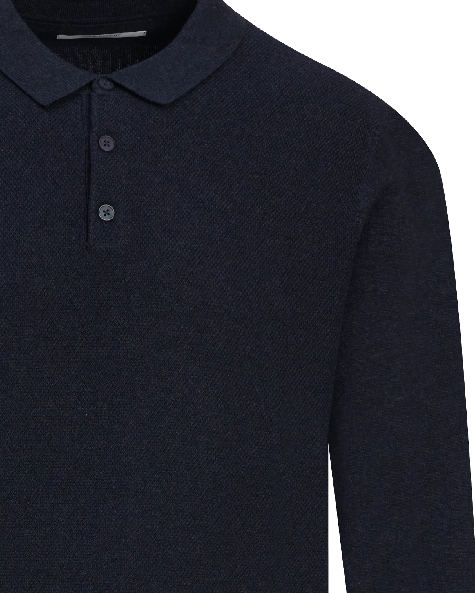 The BLUEPRINT Premium Polo Lange mouw Donkerblauw uni 102185-001