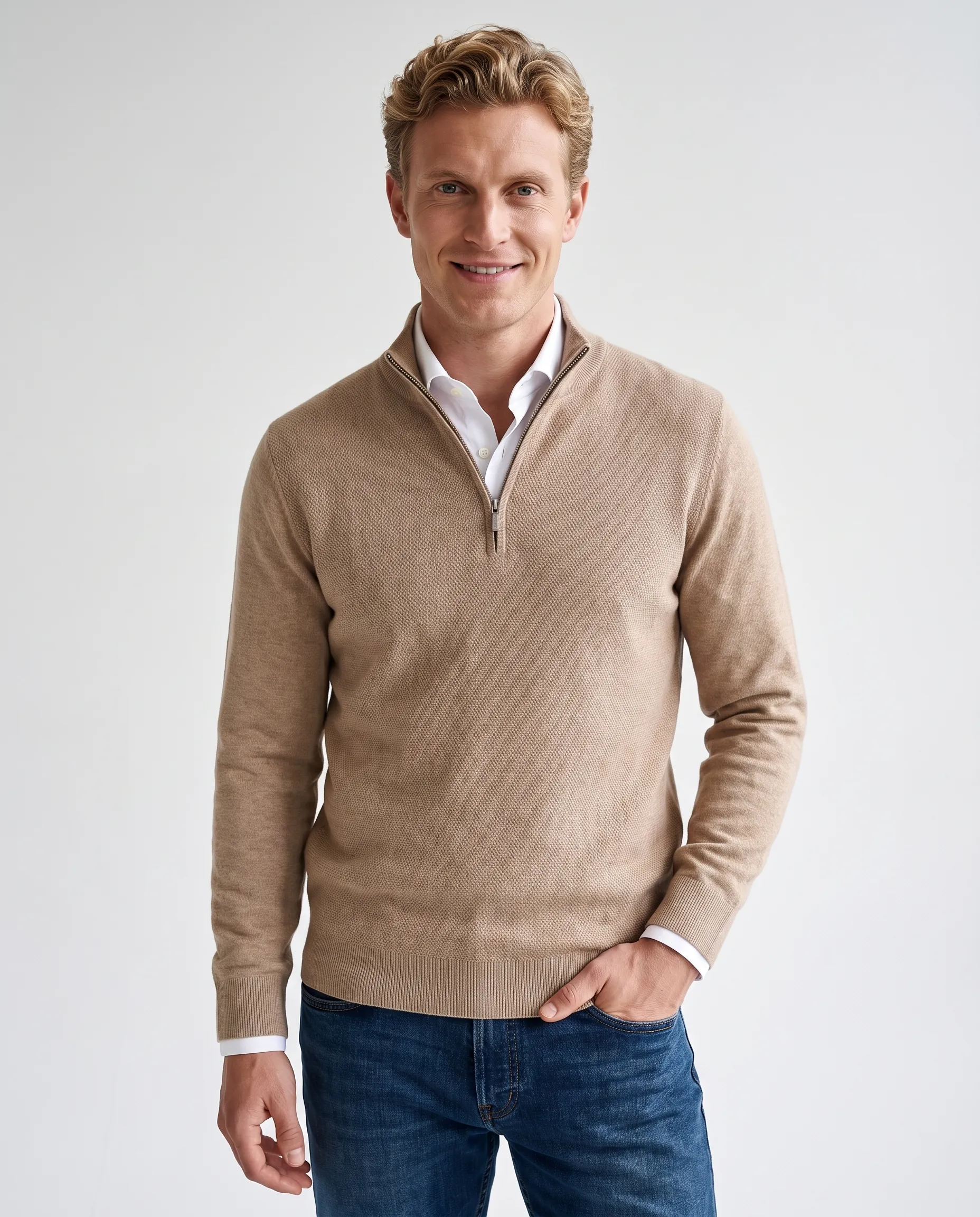 The BLUEPRINT Premium Schipperstrui Beige uni 102186-003-L