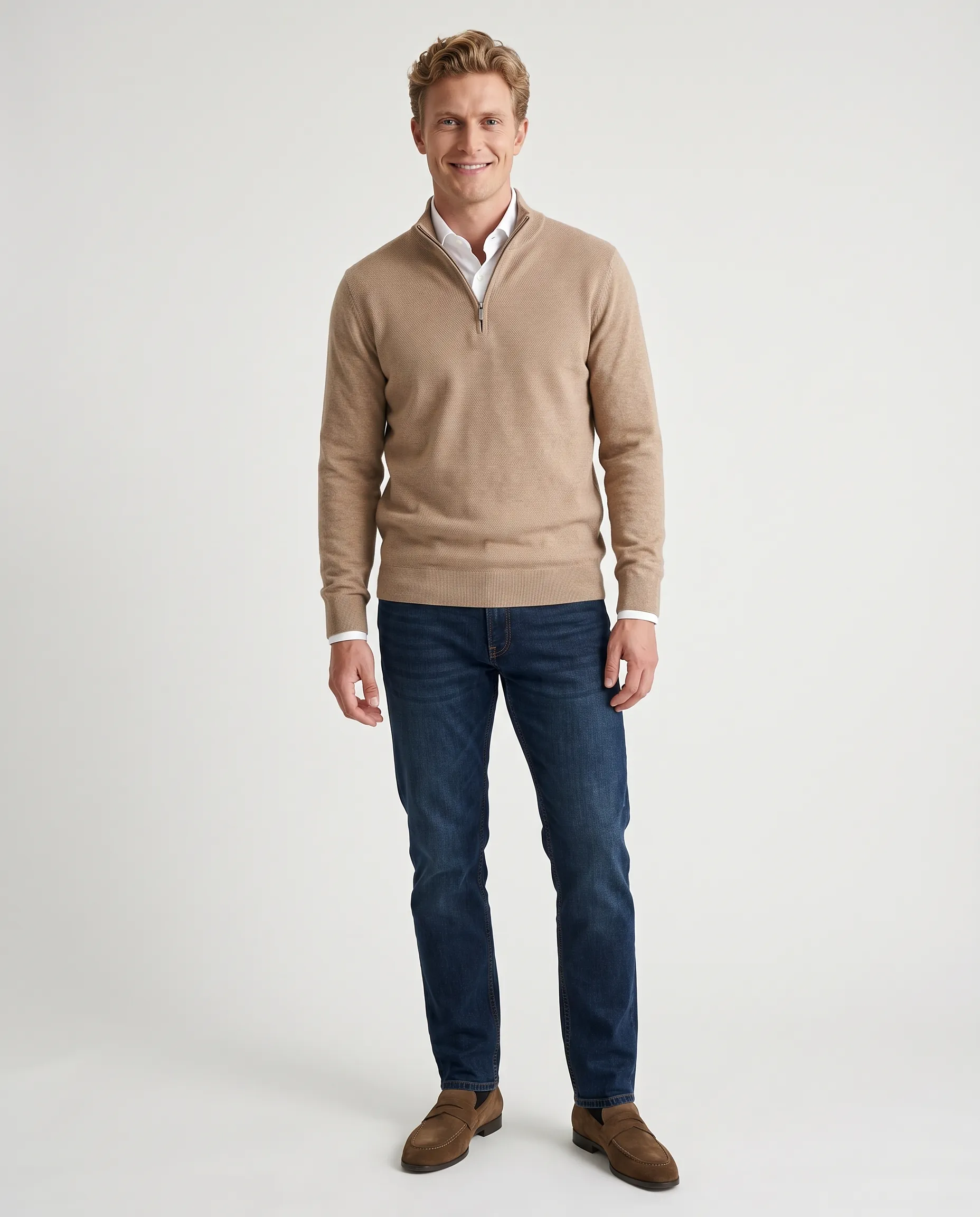 The BLUEPRINT Premium Schipperstrui Beige uni 102186-003-L