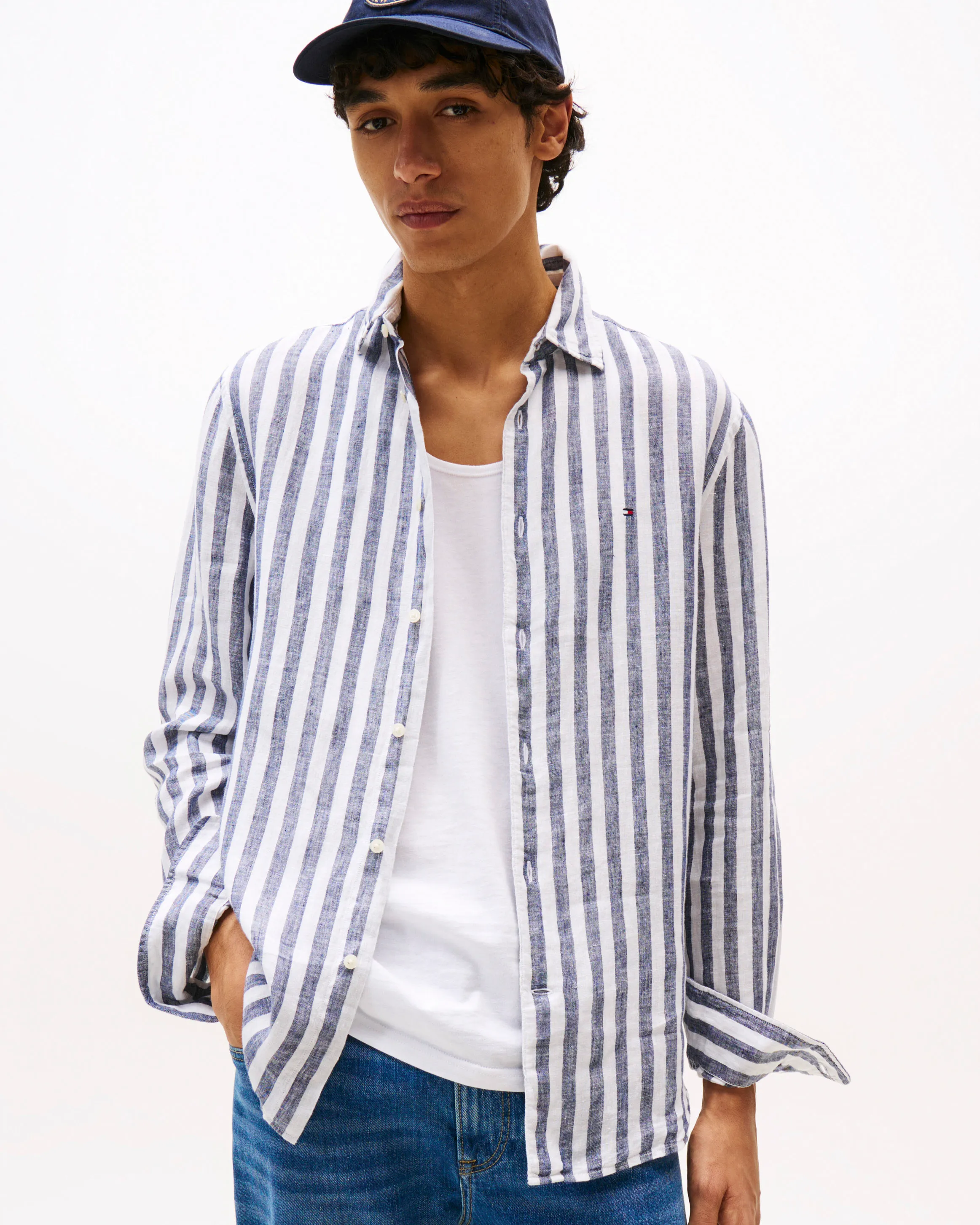 Tommy Hilfiger Menswear Casual shirt LS Ecru 102779-001-L