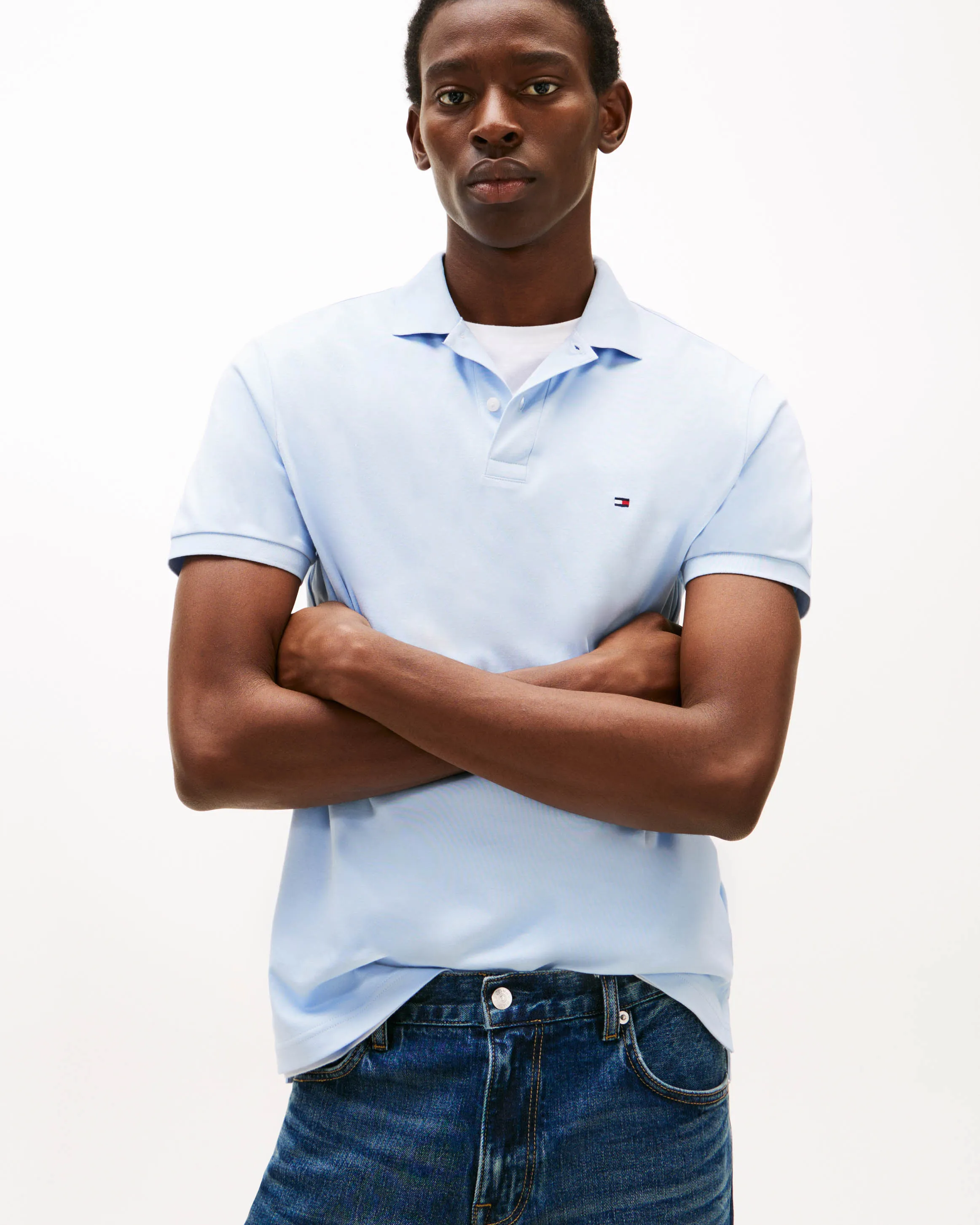 Tommy Hilfiger Menswear Polo KM Licht blauw 102784-001-L