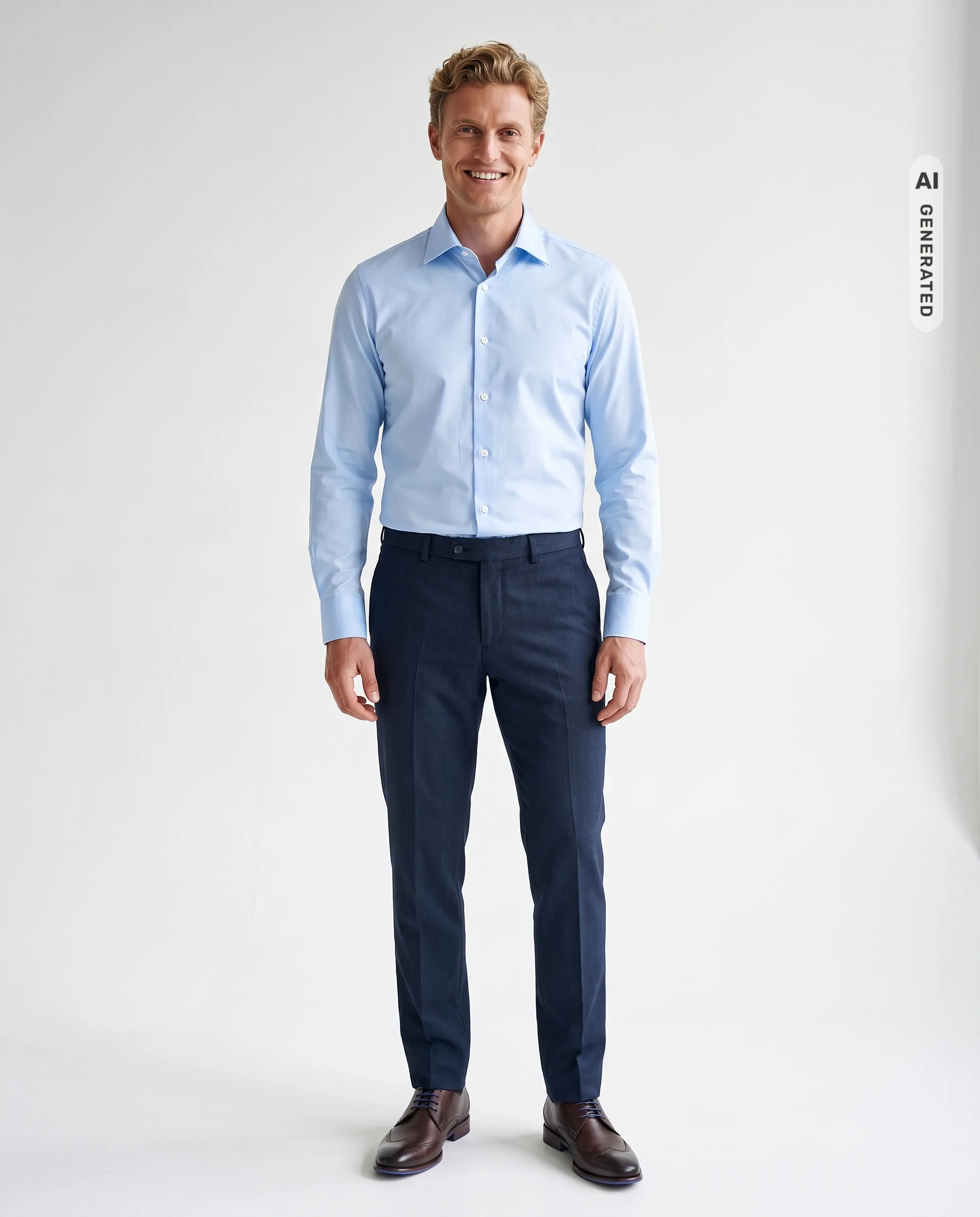Recall Overhemd LM Lichtblauw uni 103152-003-39