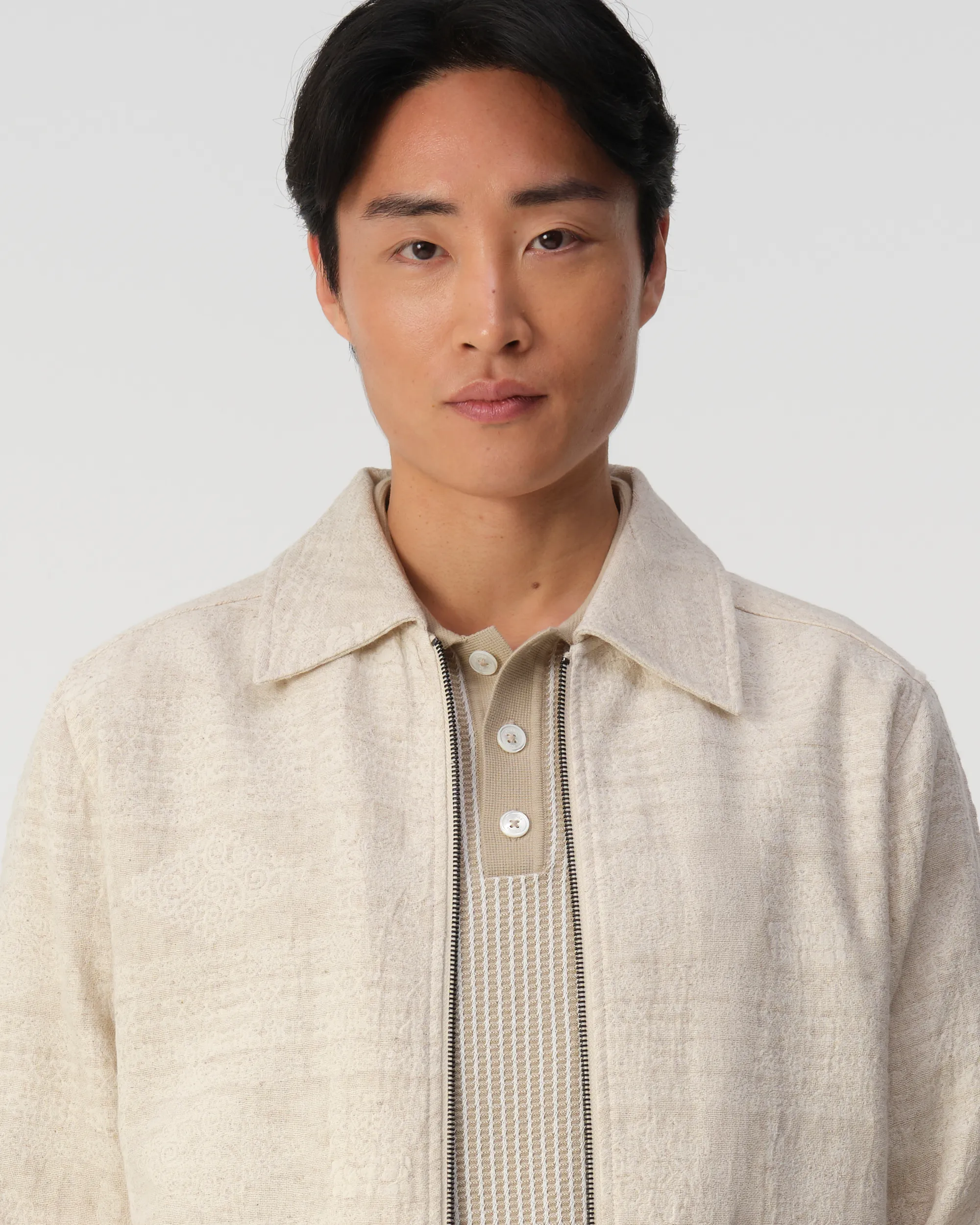 J.C. RAGS - Overshirt Benji Jacquard Sand dessin 103313-001-L