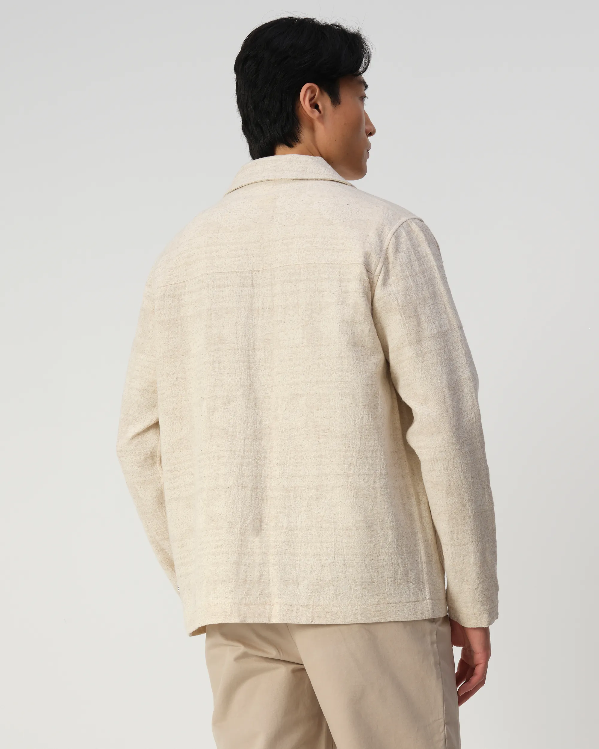 J.C. RAGS - Overshirt Benji Jacquard Sand dessin 103313-001-L