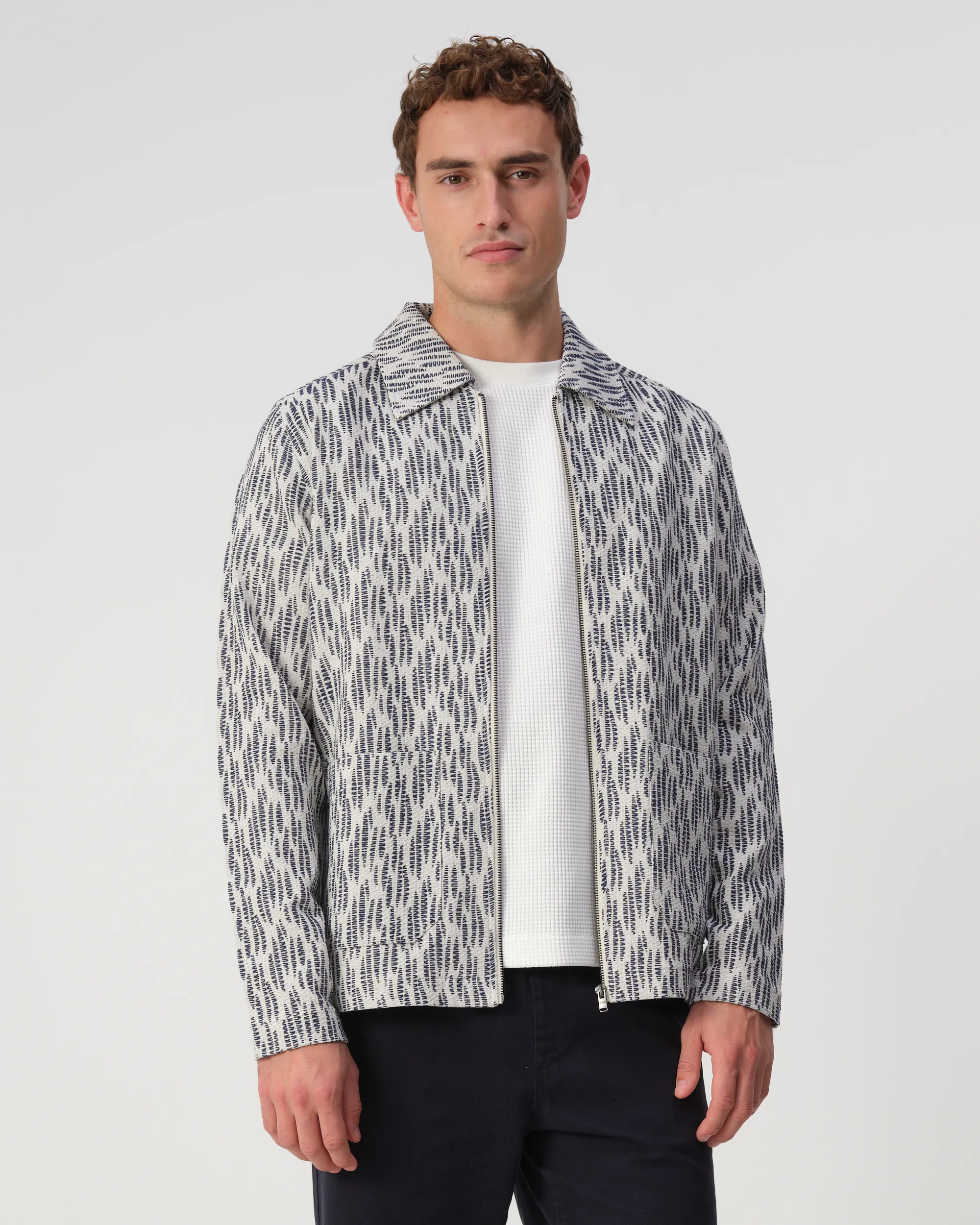 J.C. RAGS - Overshirt Benji Waves Sky Captain dessin 103314-001-L