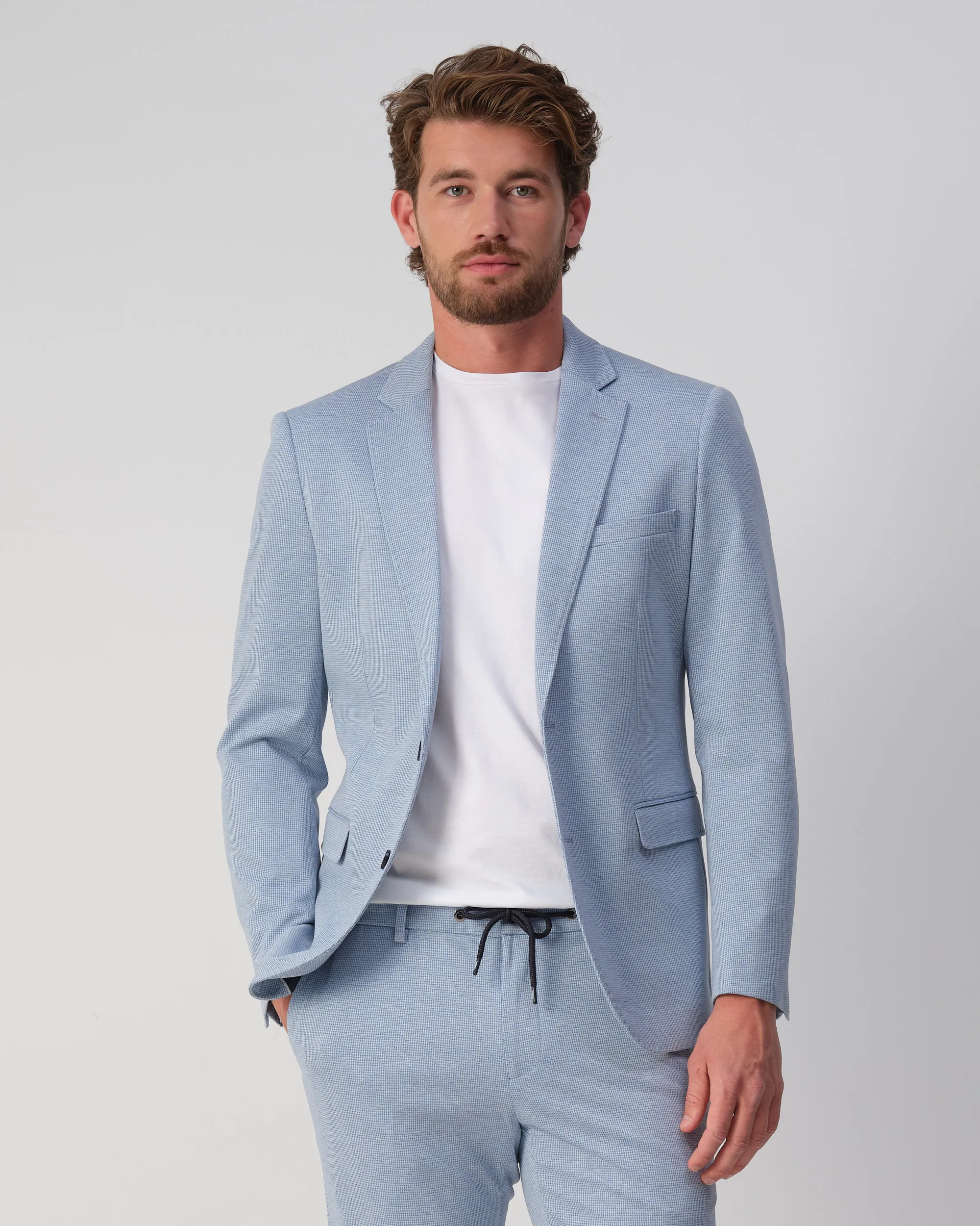 Runway PARTY - Mix & match jacket Romeo L.blauw kleine ruit 103322-001-46