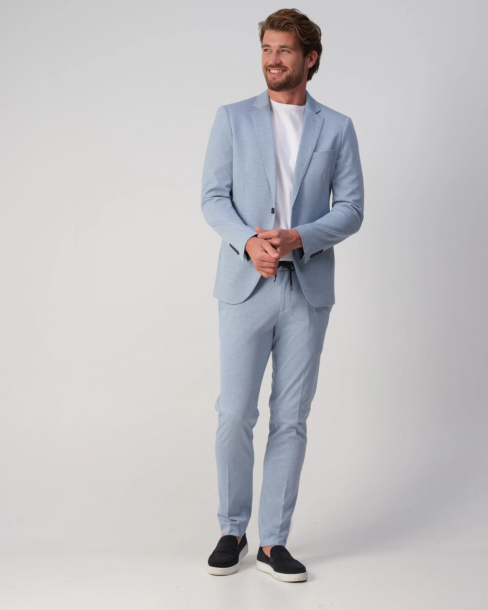 Runway PARTY - Mix & match jacket Romeo L.blauw kleine ruit 103322-001-46