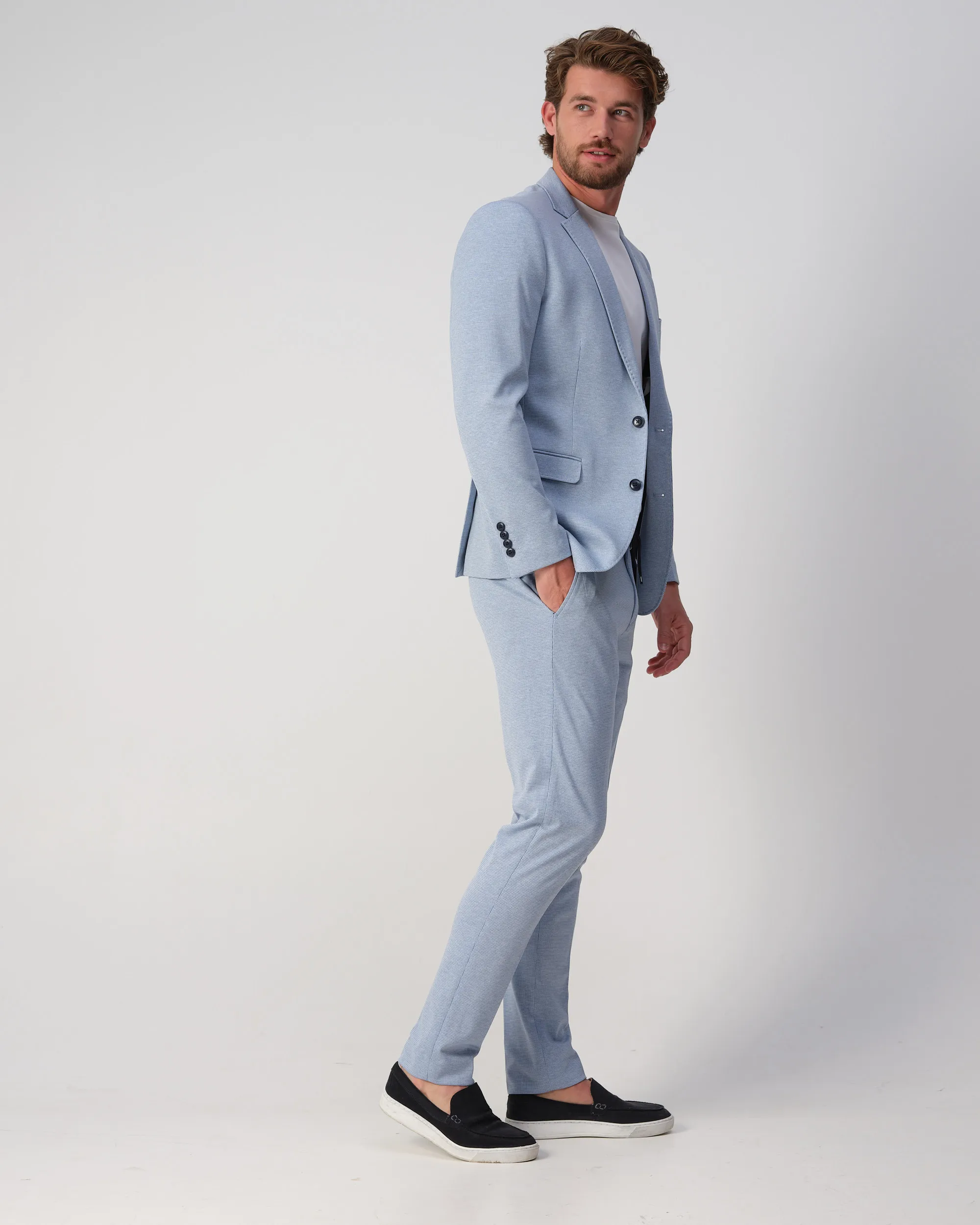 Runway PARTY - Mix & match jacket Romeo L.blauw kleine ruit 103322-001-46