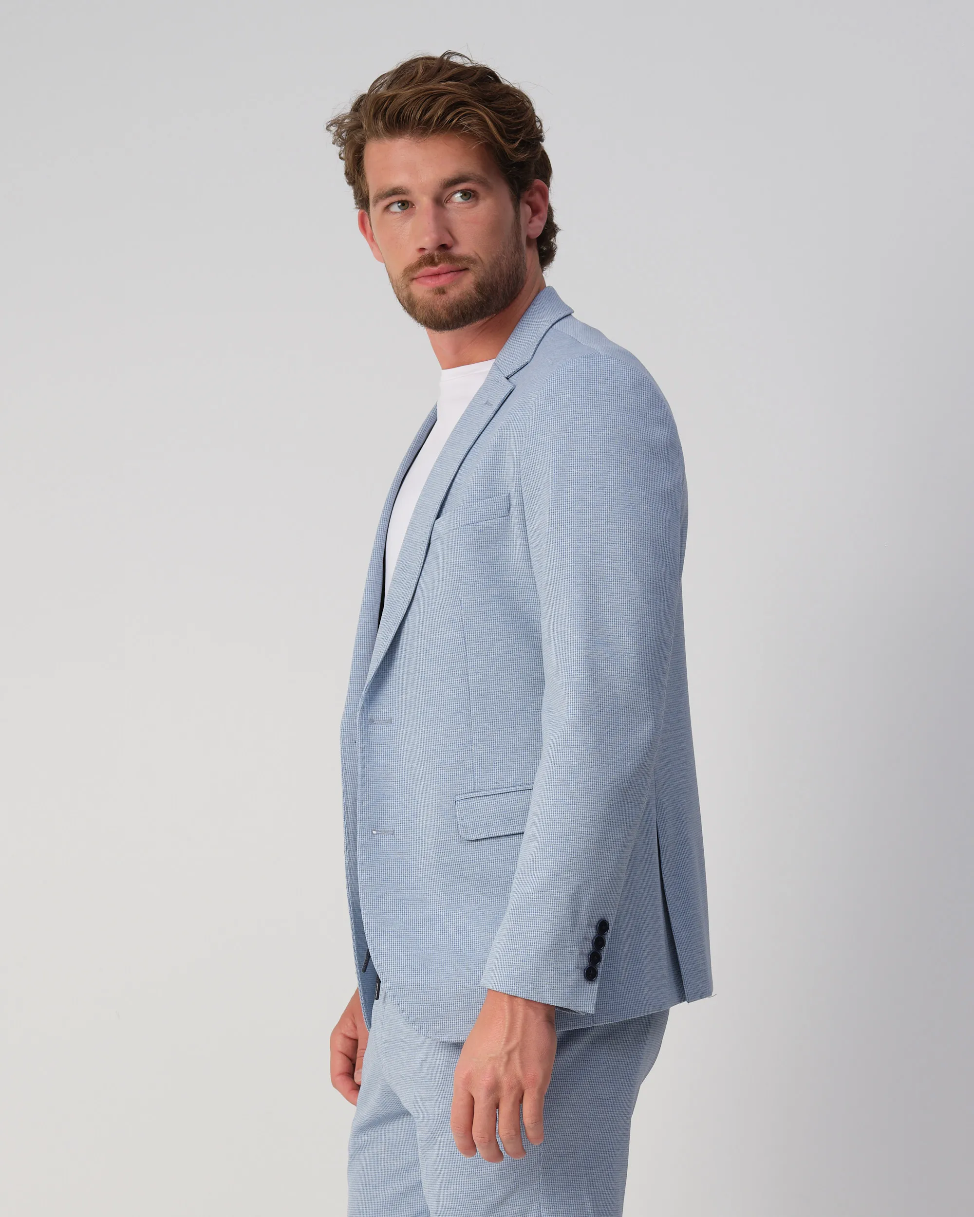 Runway PARTY - Mix & match jacket Romeo L.blauw kleine ruit 103322-001-46
