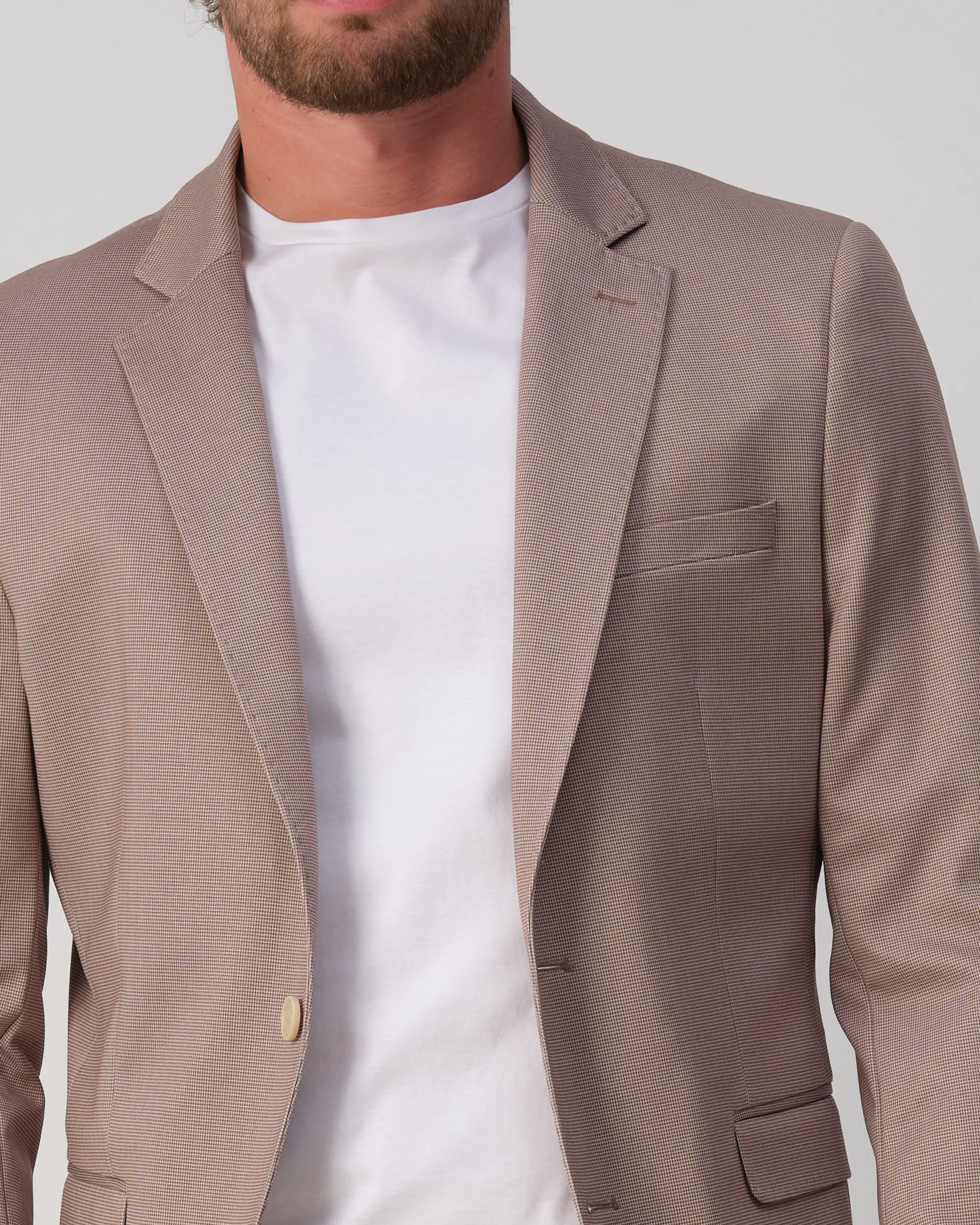 Runway PARTY - Mix & match jacket Romeo Beige kleine ruit 103323-001-46