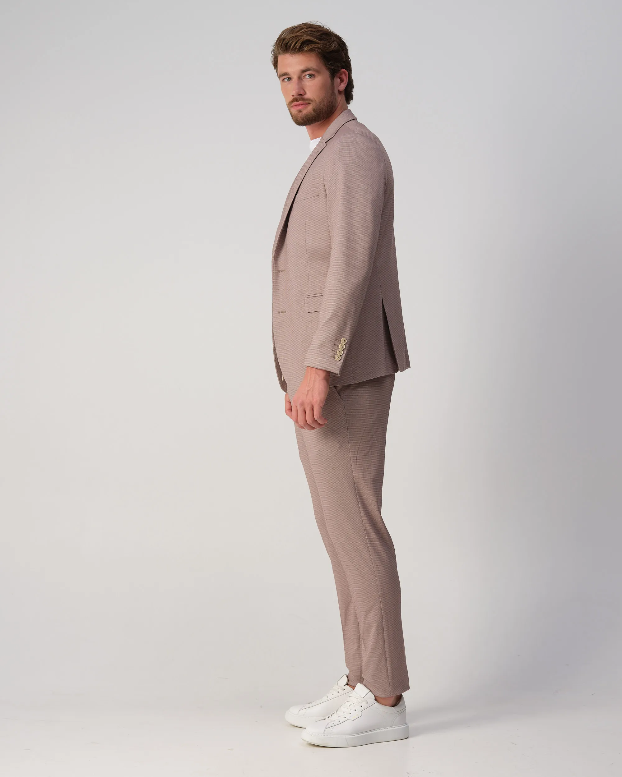Runway PARTY - Mix & match jacket Romeo Beige kleine ruit 103323-001-46