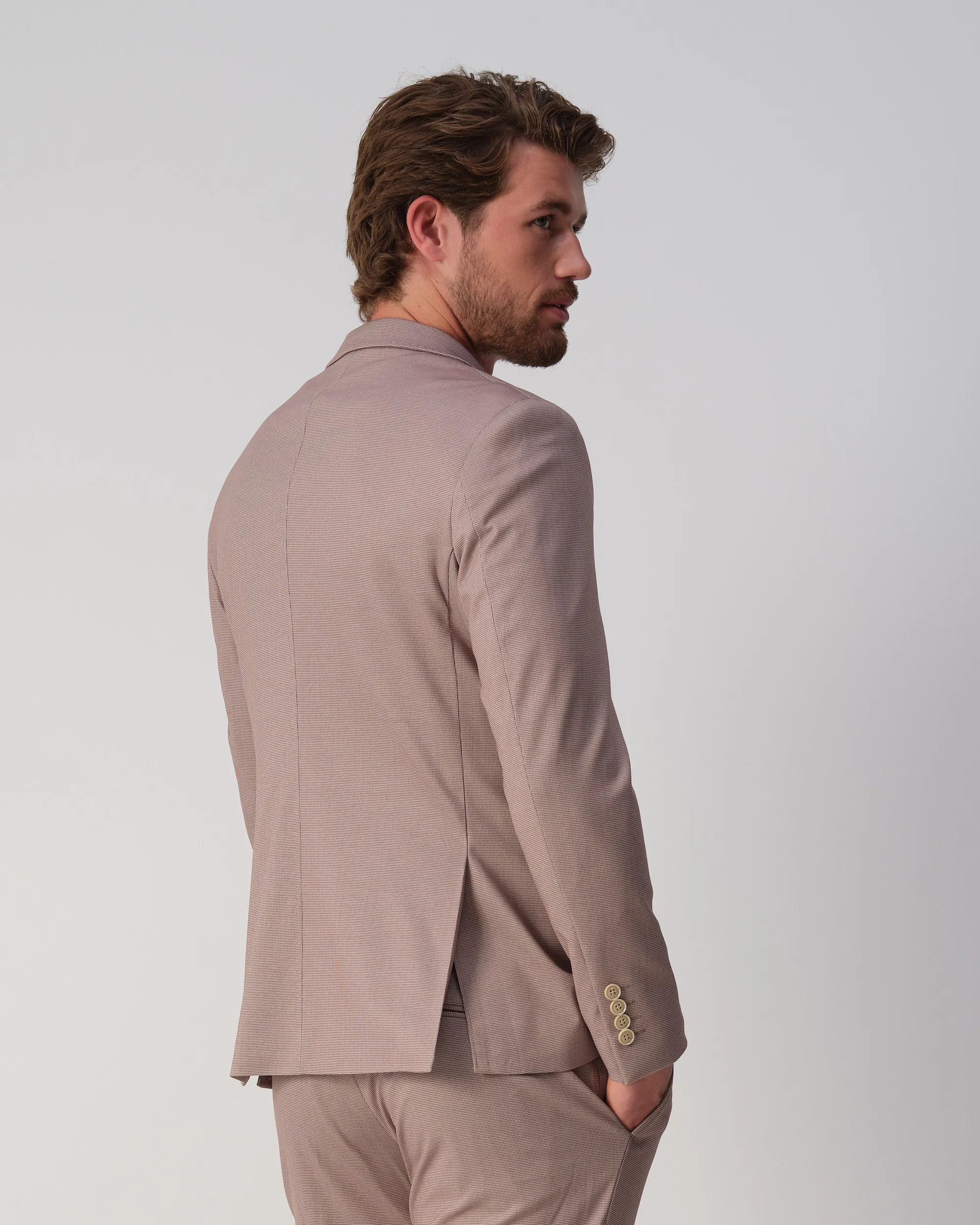 Runway PARTY - Mix & match jacket Romeo Beige kleine ruit 103323-001-46