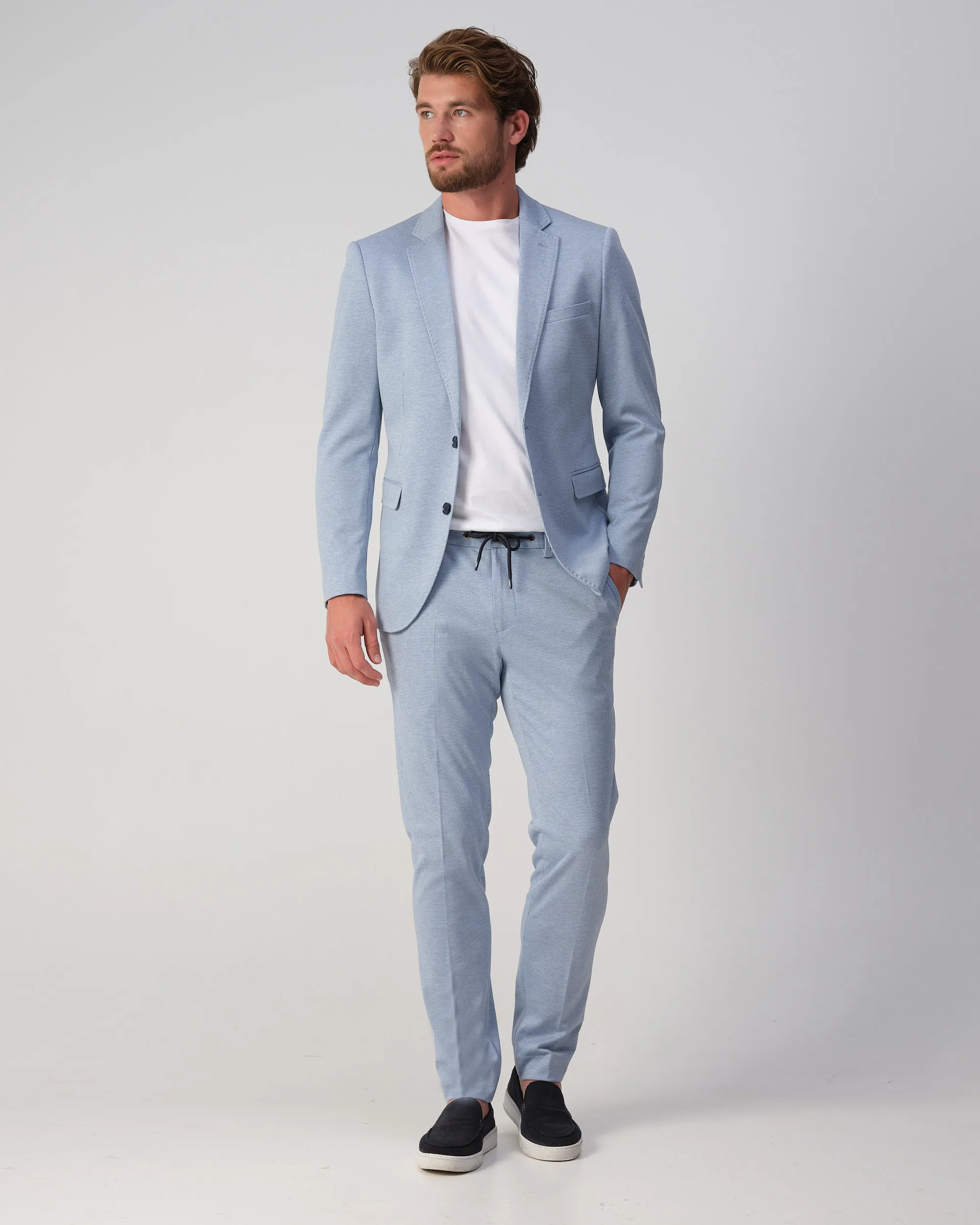 Runway PARTY - Mix & match trousers Matteo L.blauw kleine ruit 103324-001-46