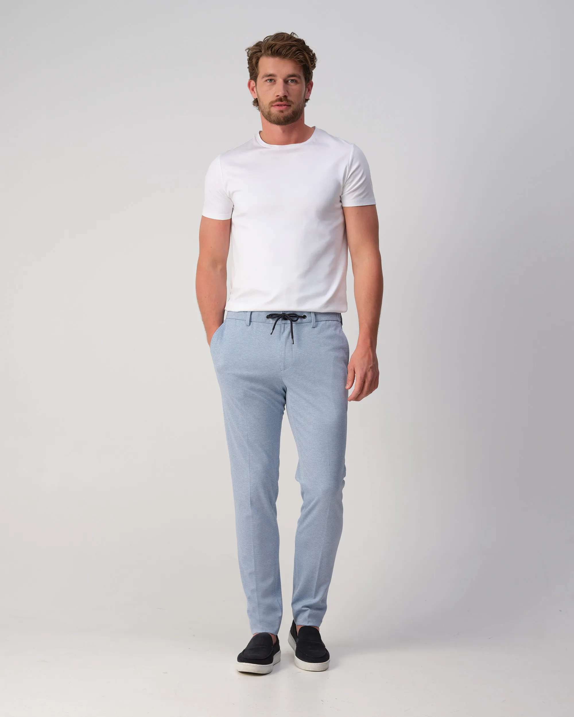 Runway PARTY - Mix & match trousers Matteo L.blauw kleine ruit 103324-001-46