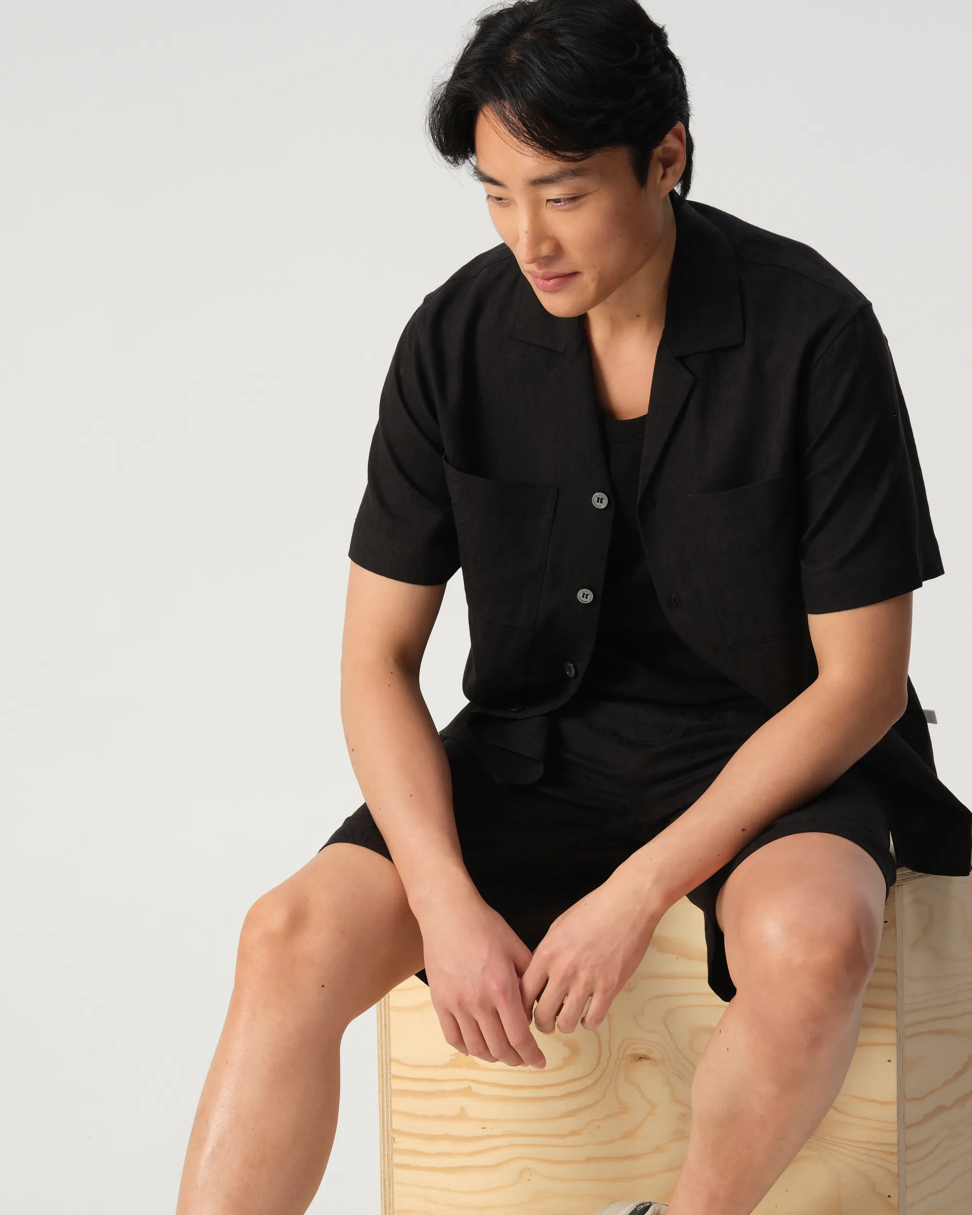 J.C. RAGS Aaron Jacquard Casual Overhemd Zwart dessin 103329-001-L