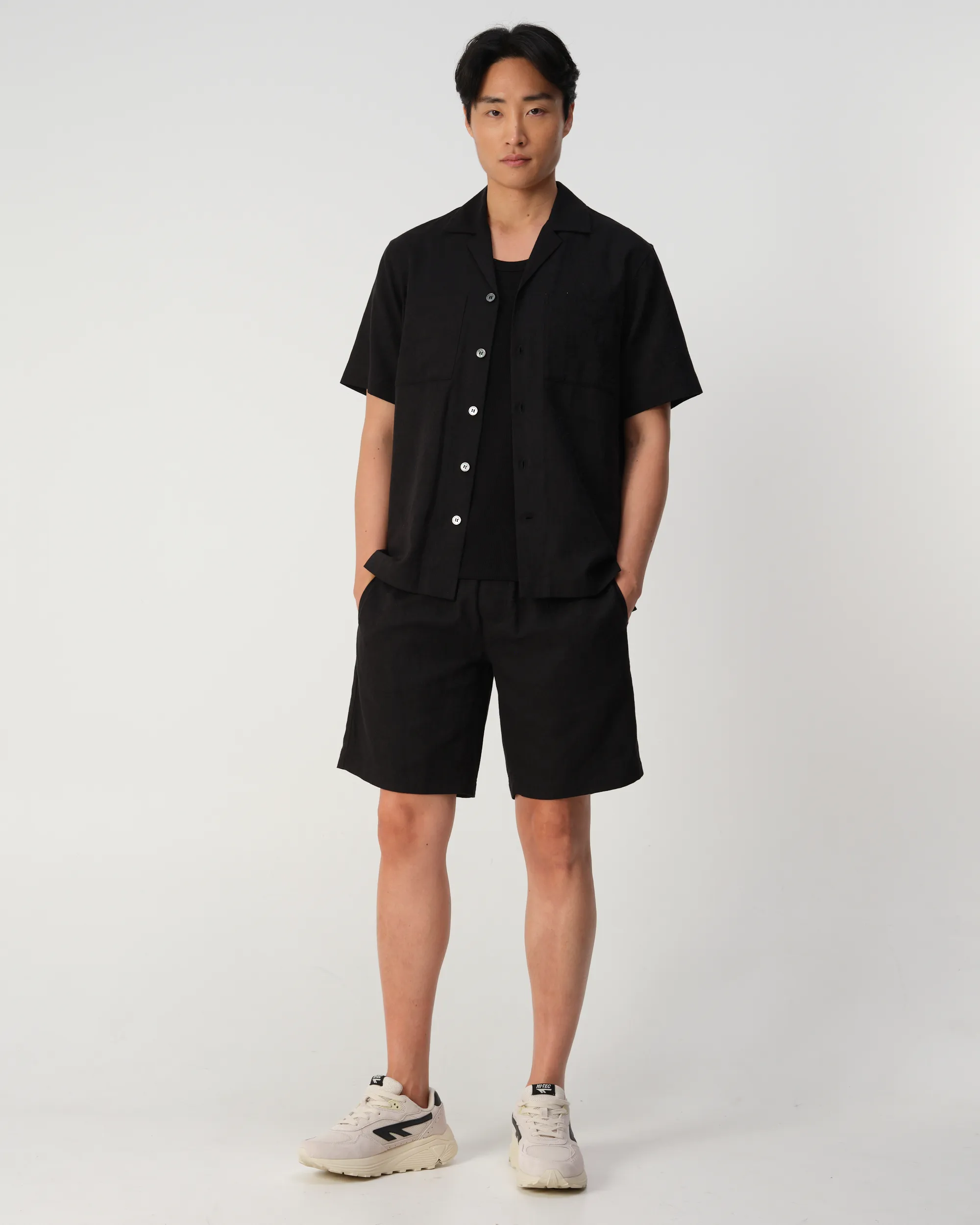 J.C. RAGS Aaron Jacquard Casual Overhemd Zwart dessin 103329-001-L