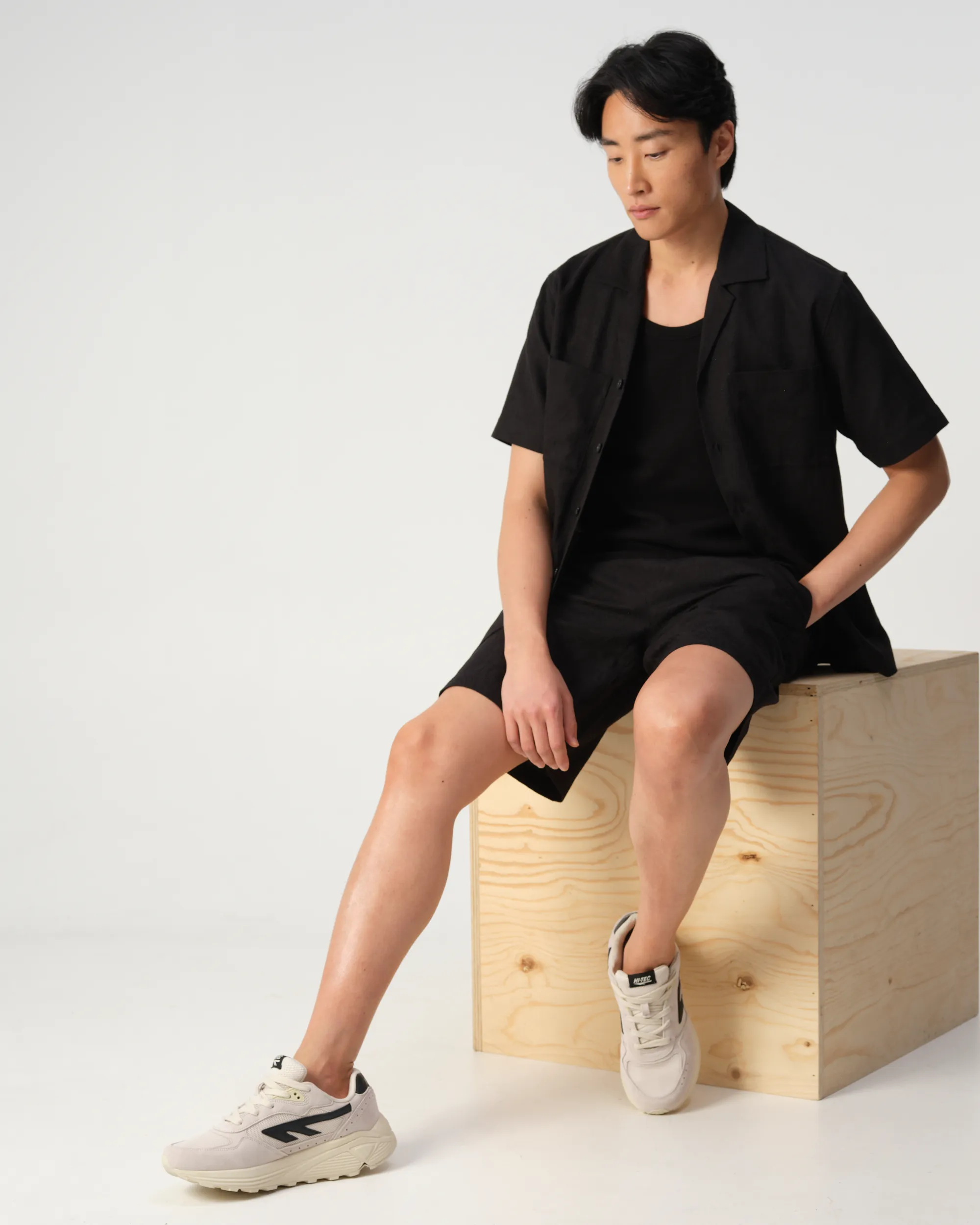 J.C. RAGS Aaron Jacquard Casual Overhemd Zwart dessin 103329-001-L