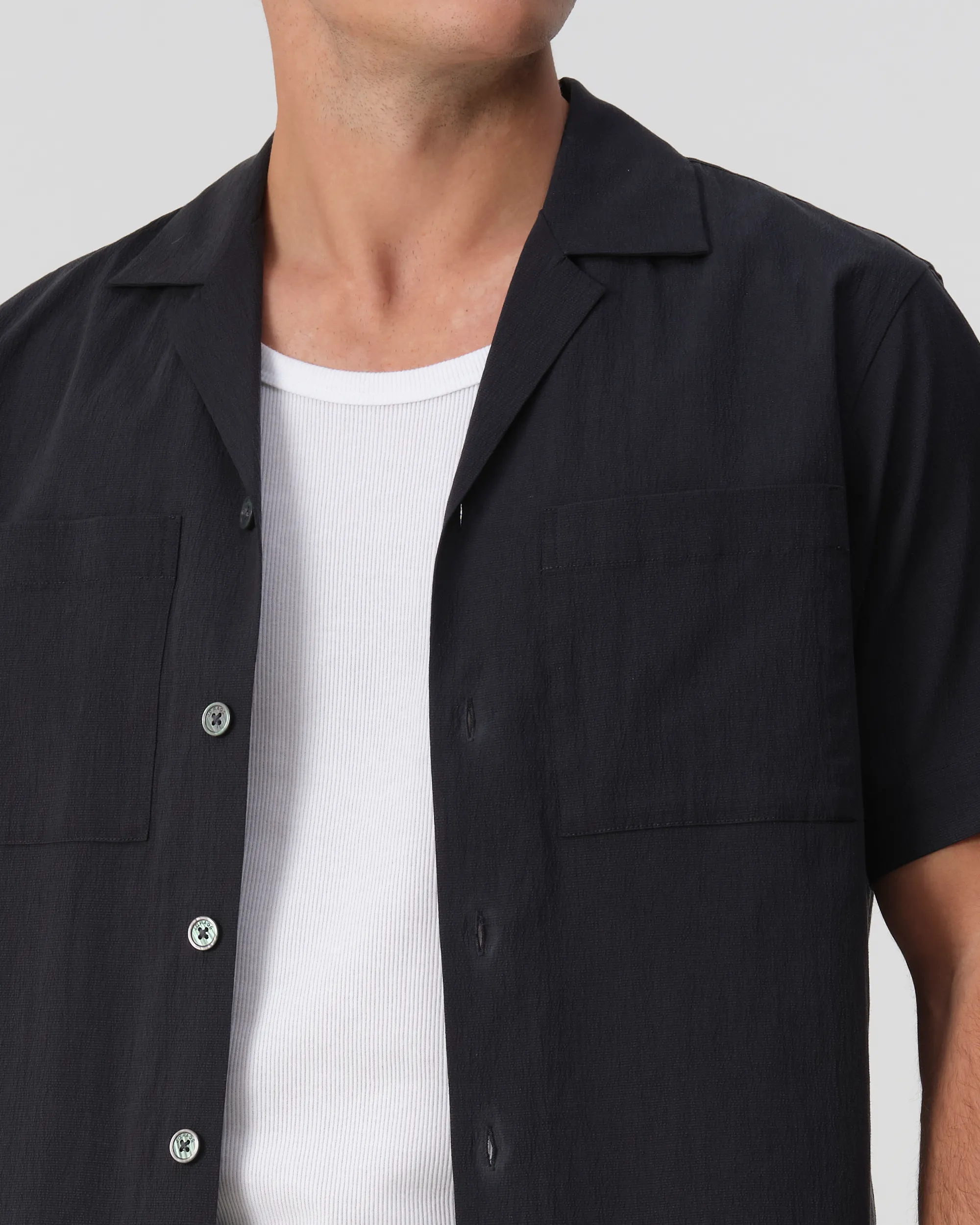 J.C. RAGS Aaron Wrinkle Casual Overhemd Sky Captain 103330-002-L