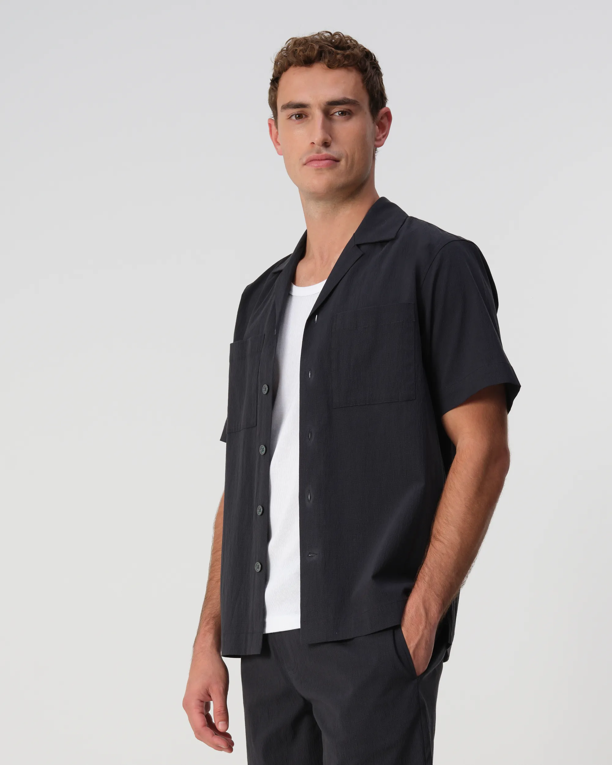 J.C. RAGS Aaron Wrinkle Casual Overhemd Sky Captain 103330-002-L